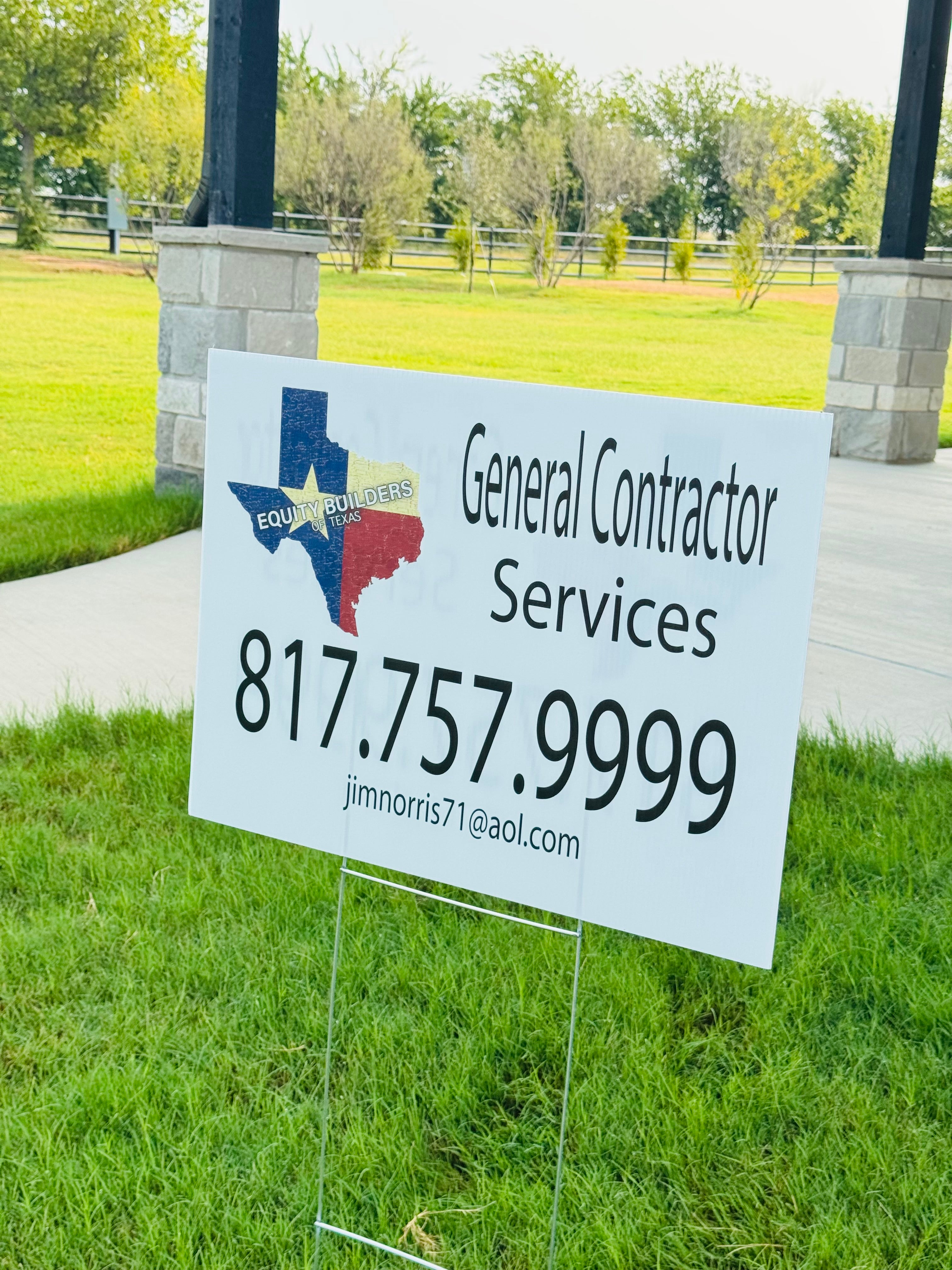 Custom 18x24 business yard sign with logo displayed outdoors