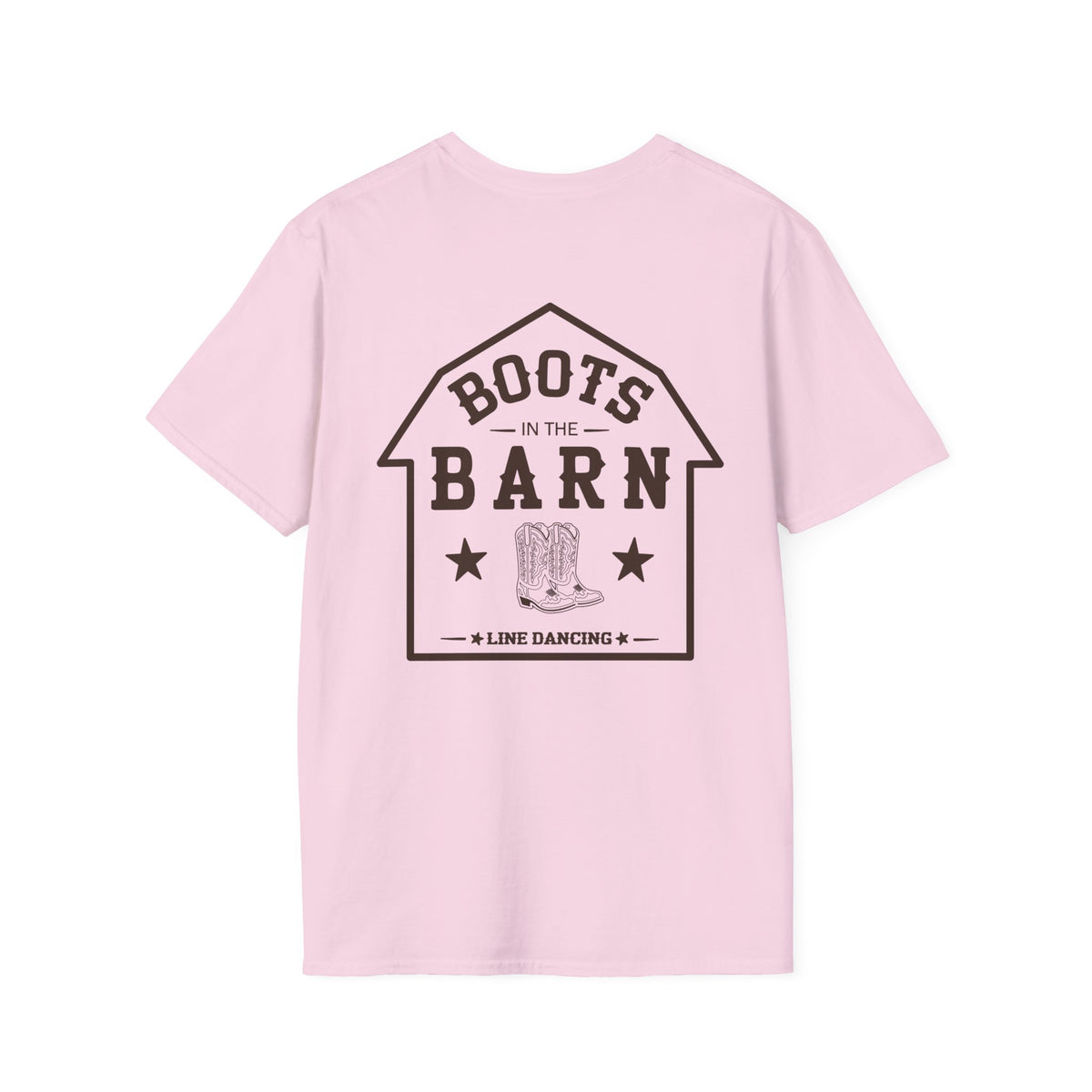 Brown & White Design Boots in the Barn T-Shirt — Lightweight Cotton