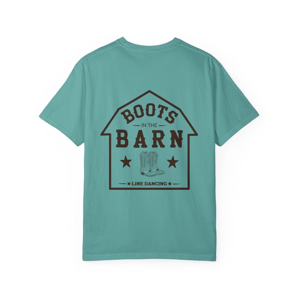 Brown & White Design Boots in the Barn Line Dancing Tee — Heavyweight