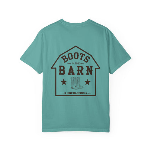 Brown & White Design Boots in the Barn Line Dancing Tee — Heavyweight