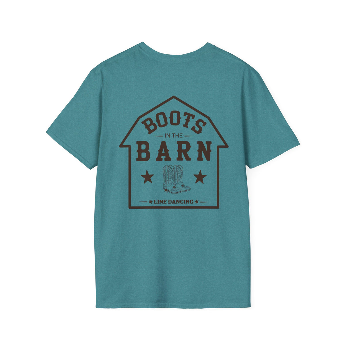 Brown & White Design Boots in the Barn T-Shirt — Lightweight Cotton