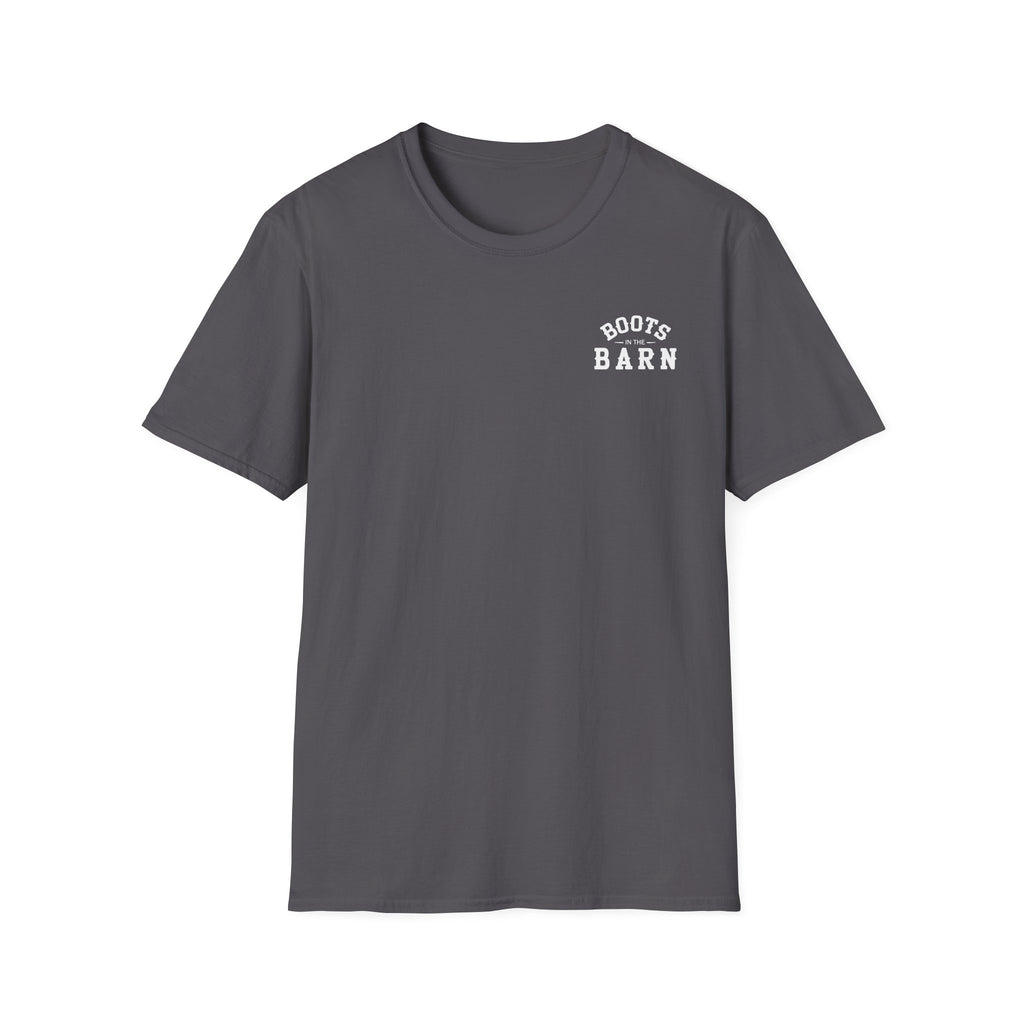Brown & White Design Boots in the Barn T-Shirt — Lightweight Cotton