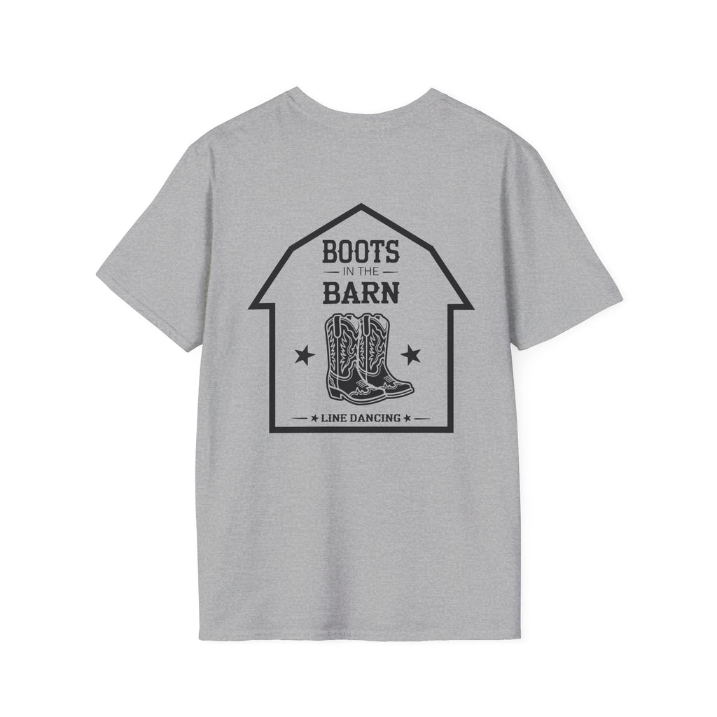 Boots in the Barn Graphic T‑Shirt — Rustic Farmhouse Tee for Country Lovers
