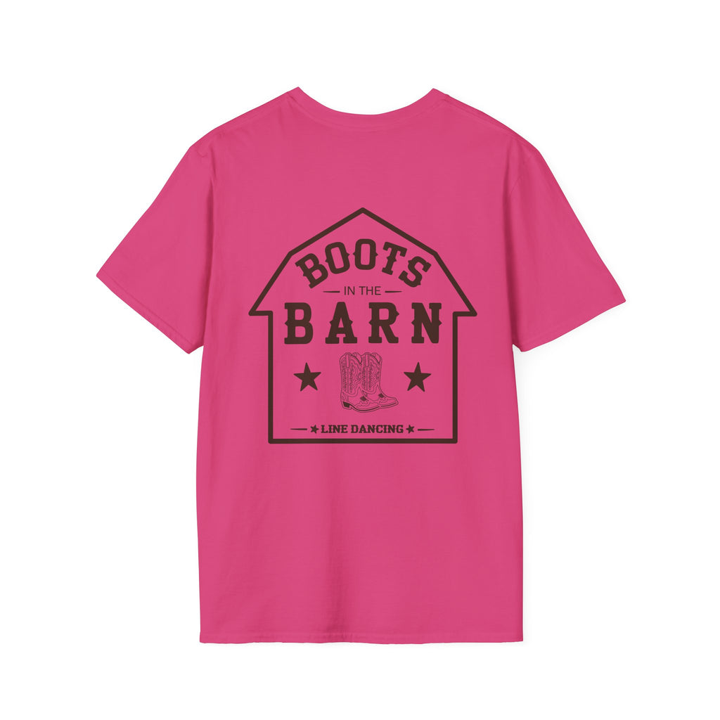 Brown & White Design Boots in the Barn T-Shirt — Lightweight Cotton