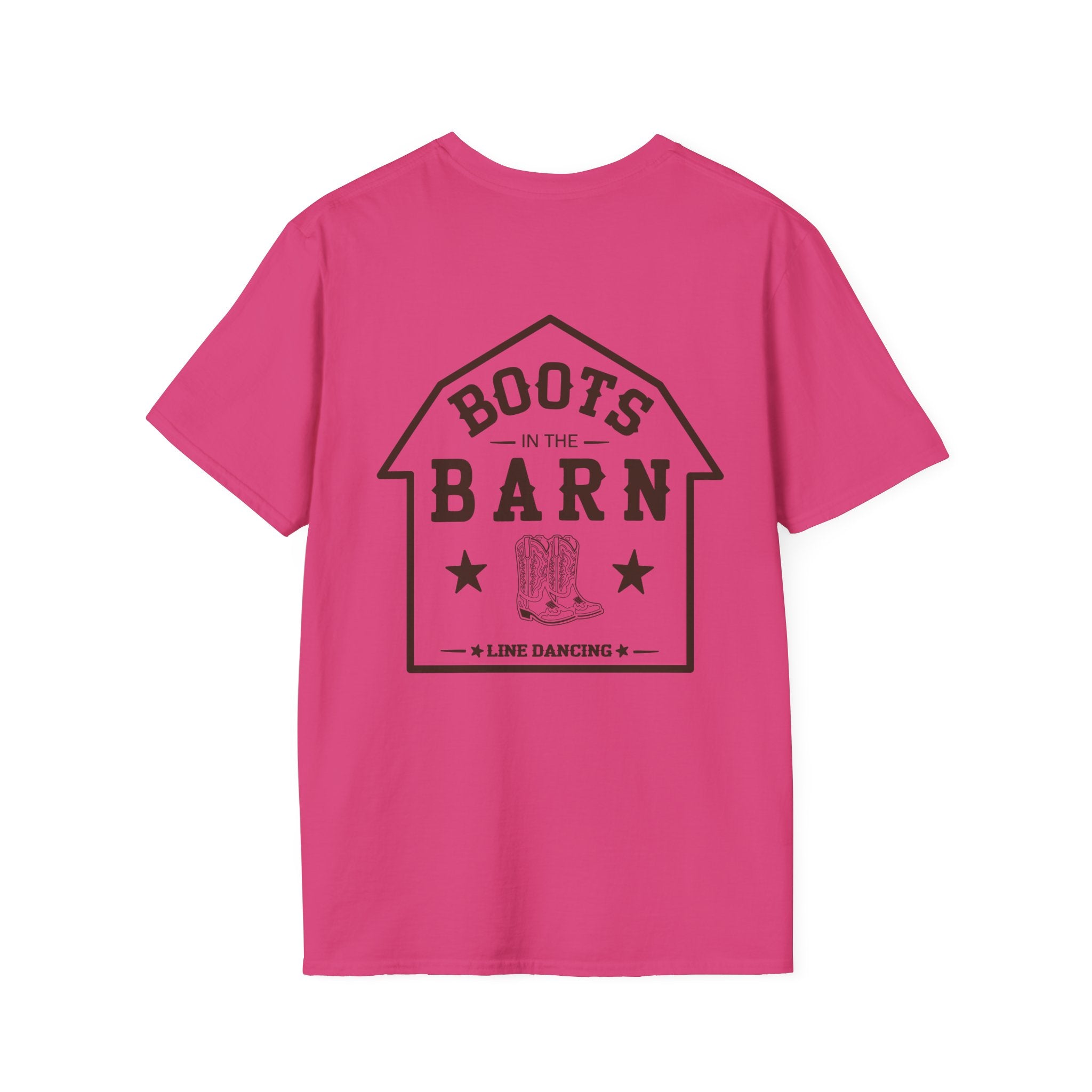 Brown & White Design Boots in the Barn T-Shirt — Lightweight Cotton