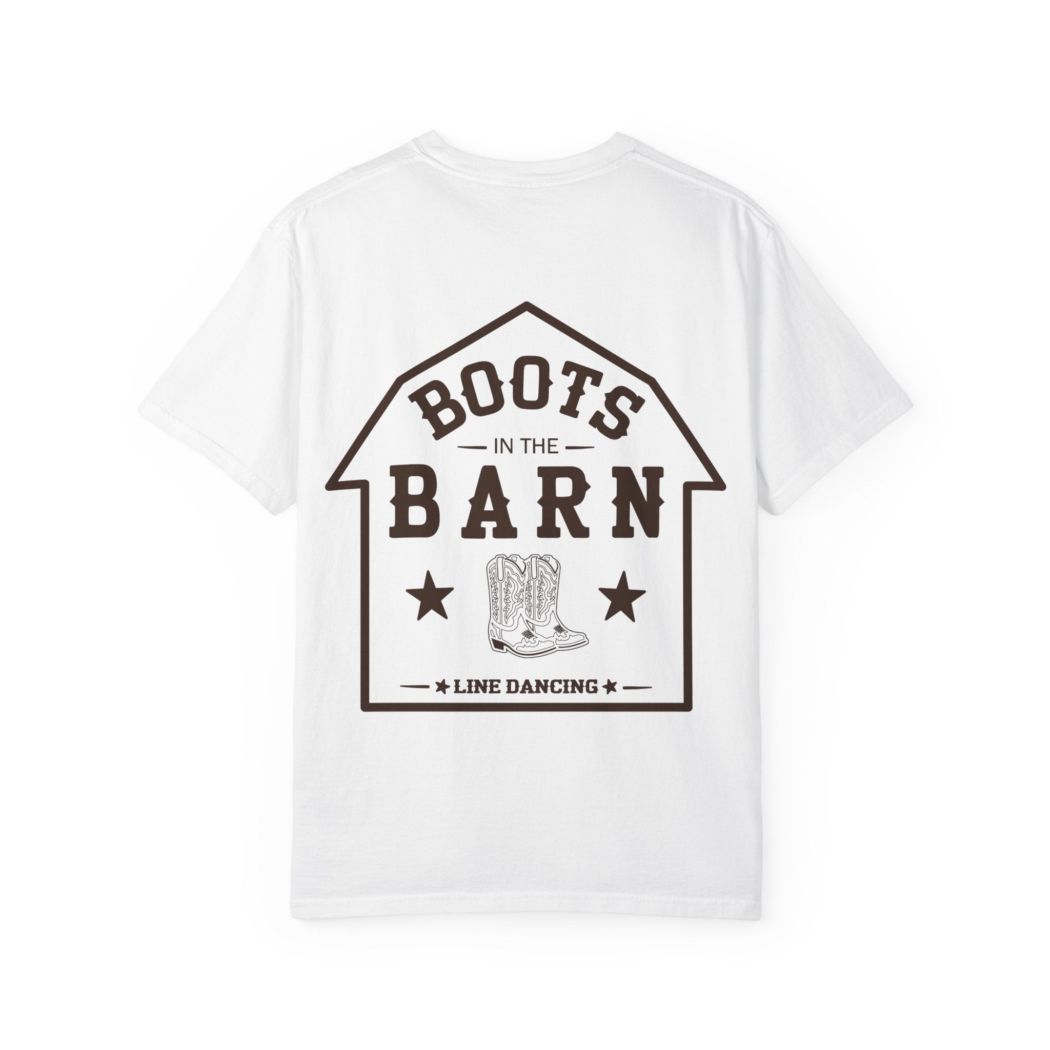 Brown & White Design Boots in the Barn Line Dancing Tee — Heavyweight