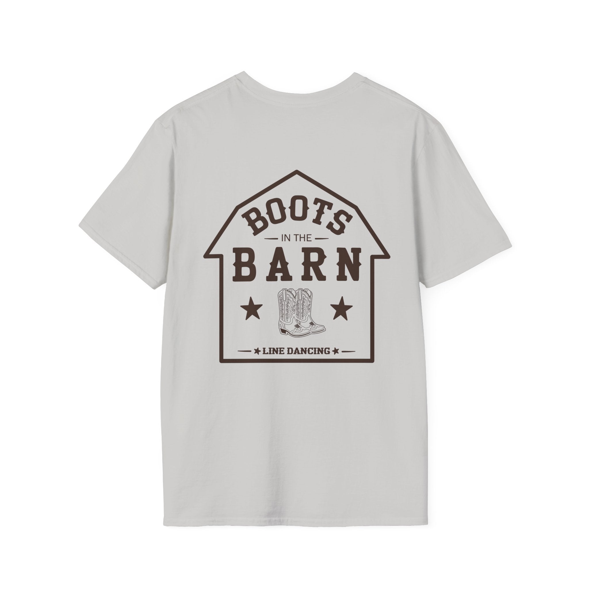 Brown & White Design Boots in the Barn T-Shirt — Lightweight Cotton