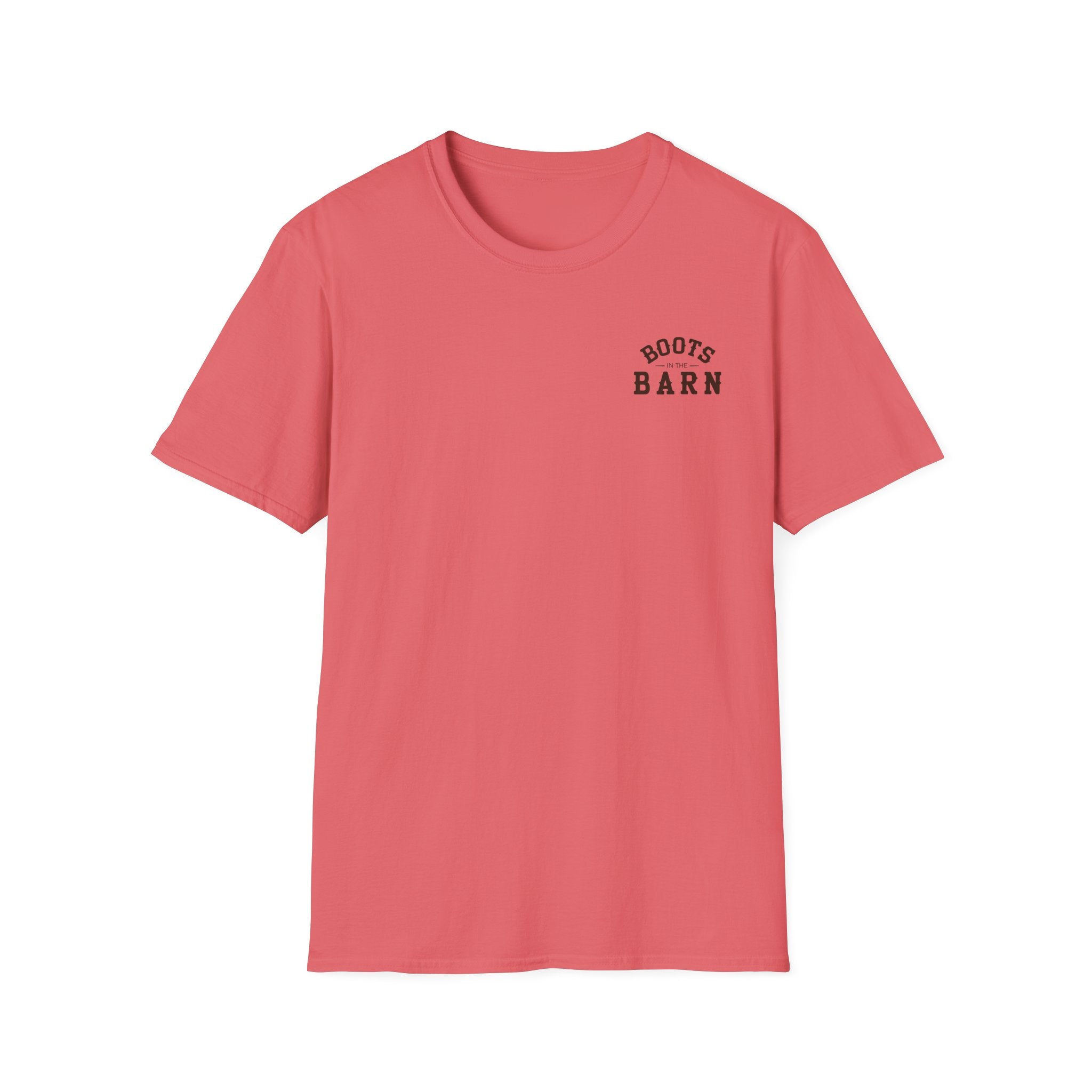 Brown & White Design Boots in the Barn T-Shirt — Lightweight Cotton