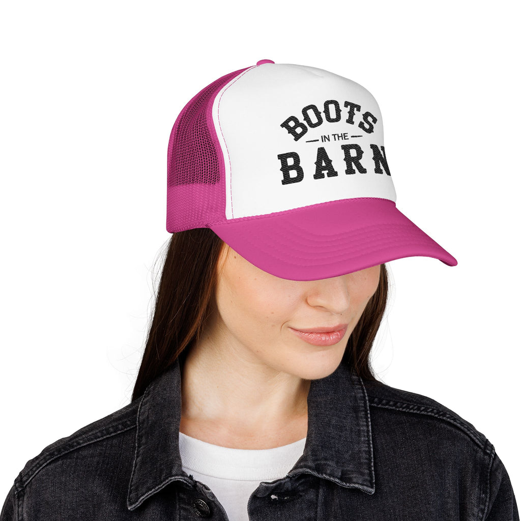 Trucker Hat Embroidered  — "Boots in the Barn" Country Cap