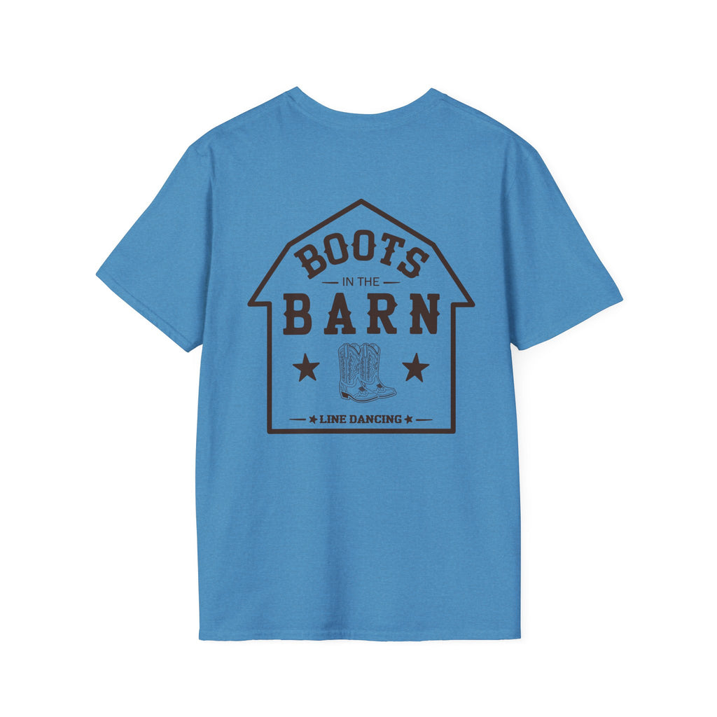 Brown & White Design Boots in the Barn T-Shirt — Lightweight Cotton