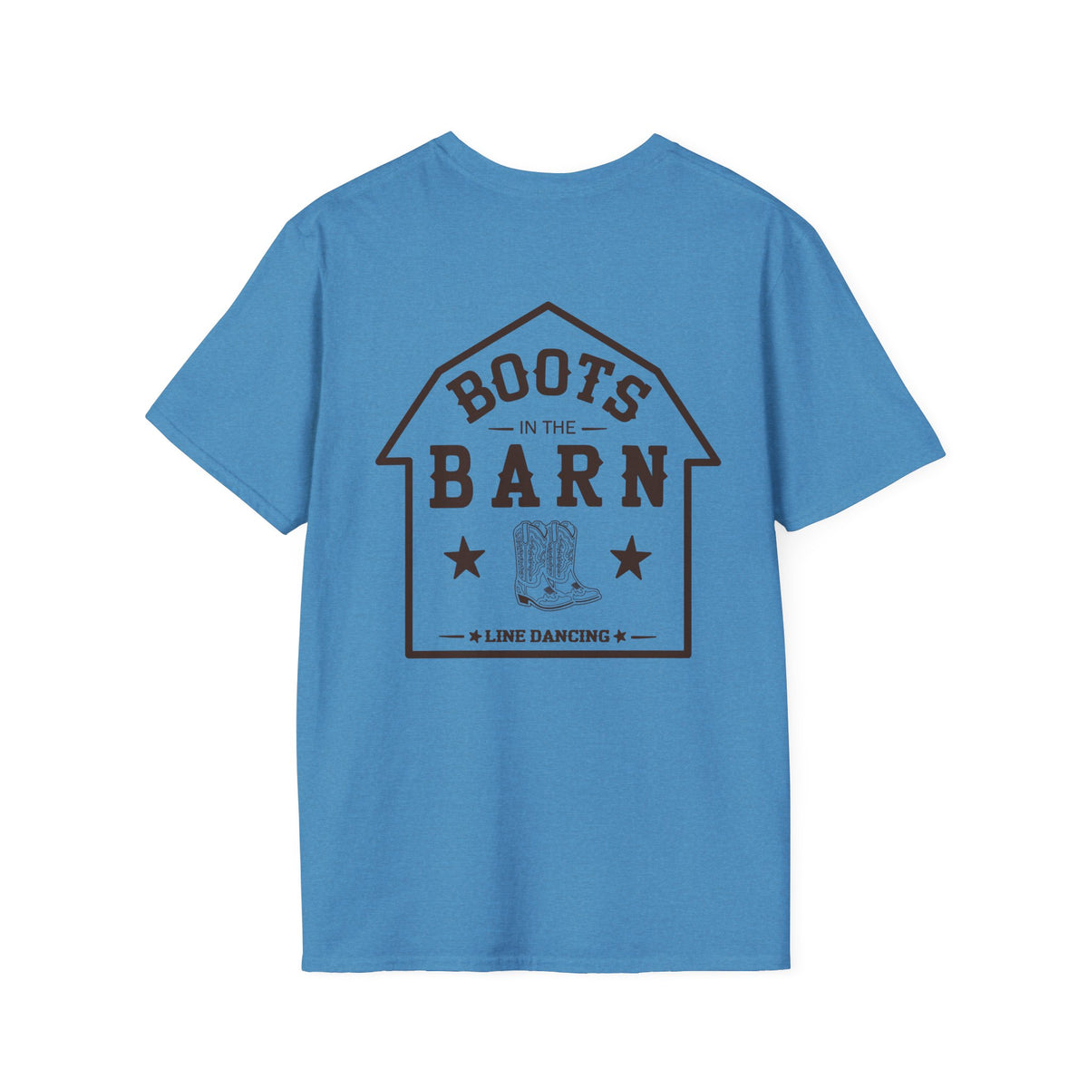 Brown & White Design Boots in the Barn T-Shirt — Lightweight Cotton