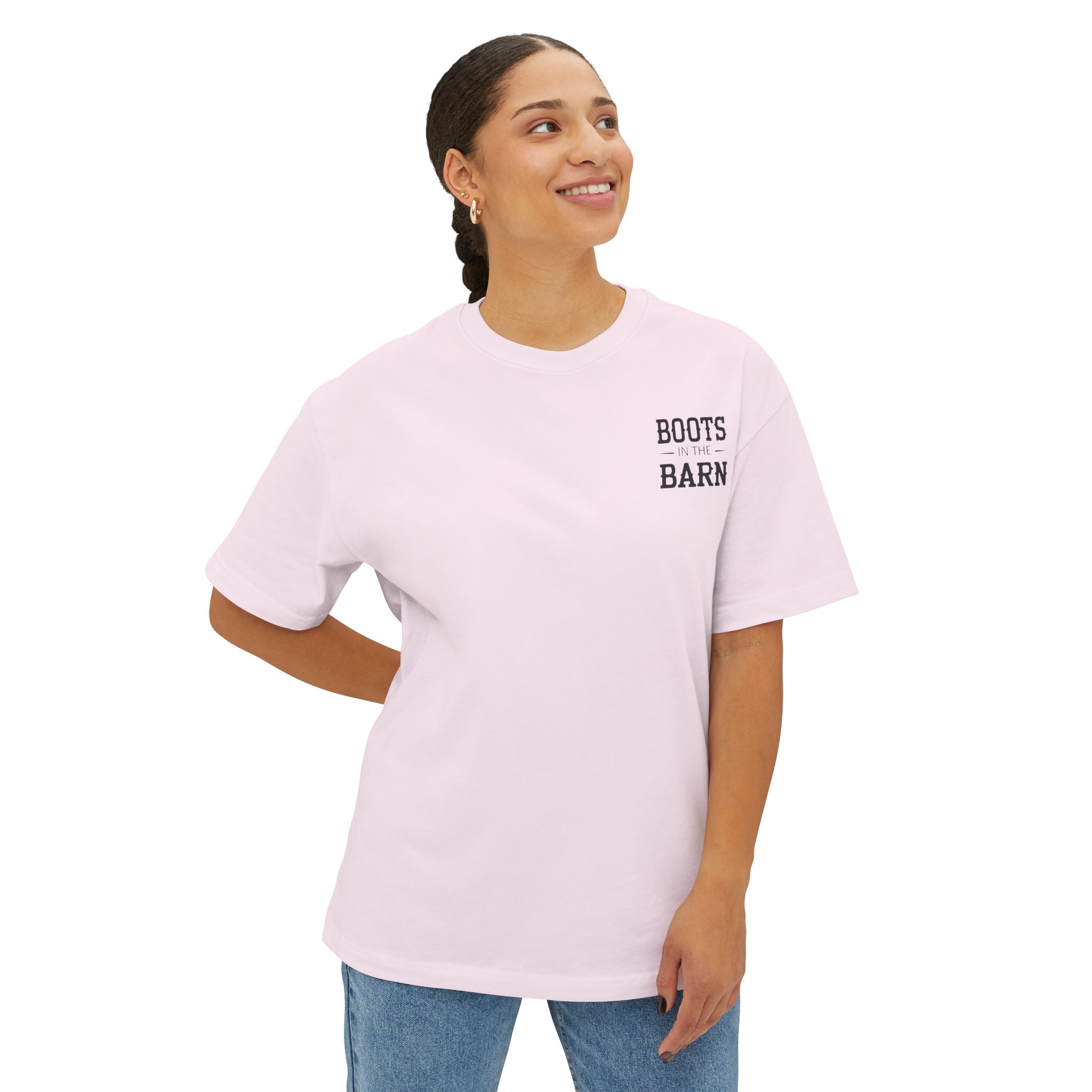 Boots Barn Oversized Boxy Tee (Light Colors) — Minimal Western Graphic Tee