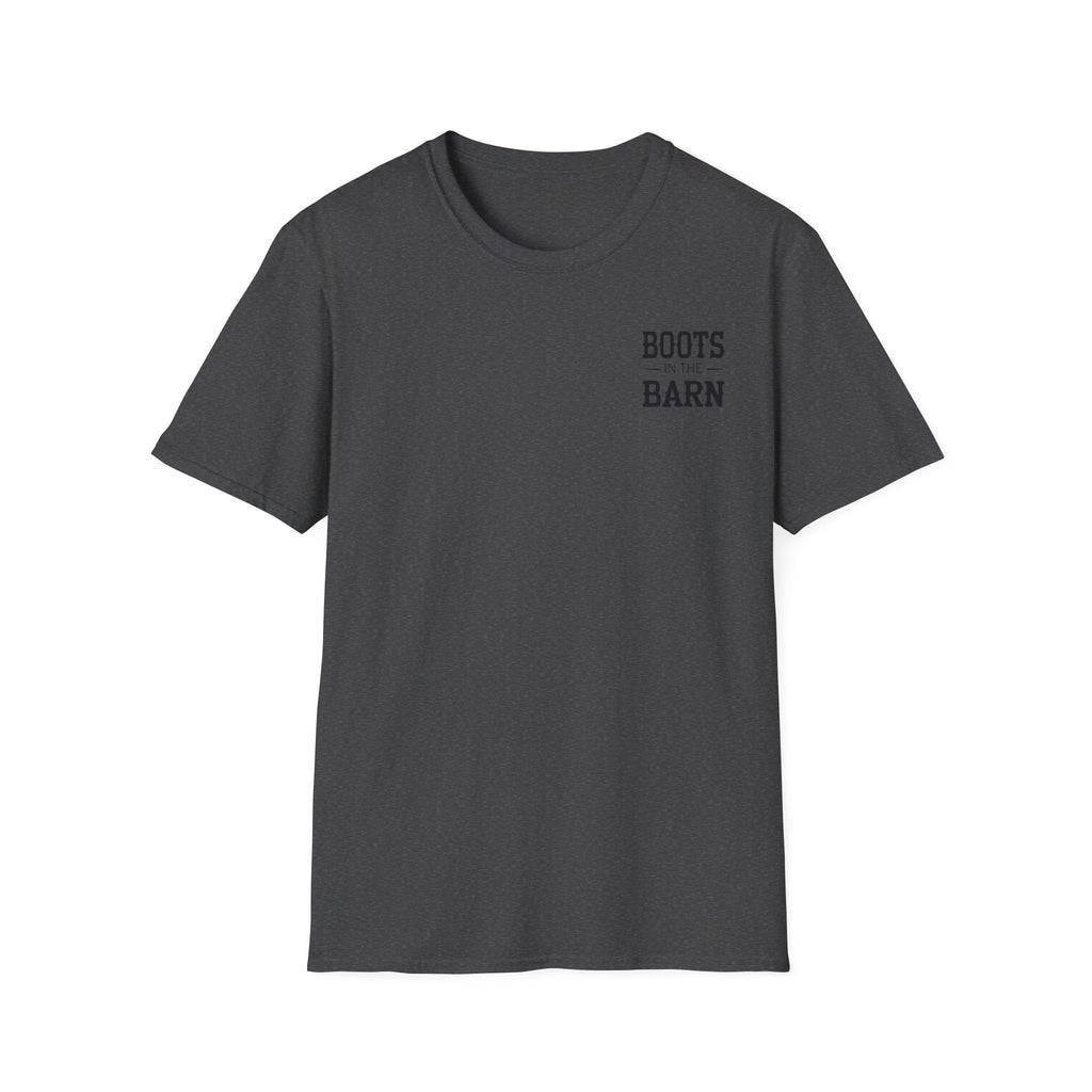 Boots in the Barn Graphic T‑Shirt — Rustic Farmhouse Tee for Country Lovers