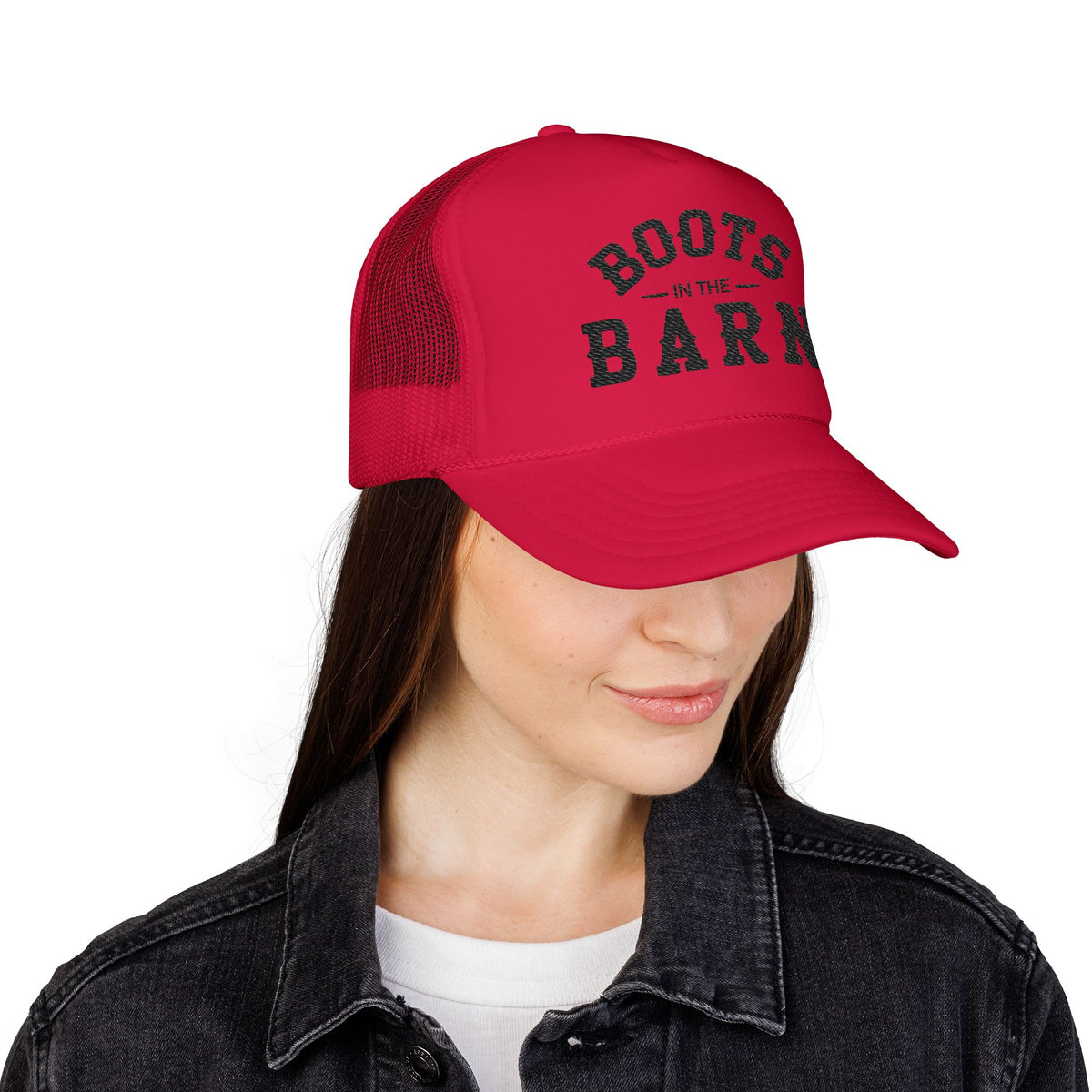 Trucker Hat Embroidered  — "Boots in the Barn" Country Cap