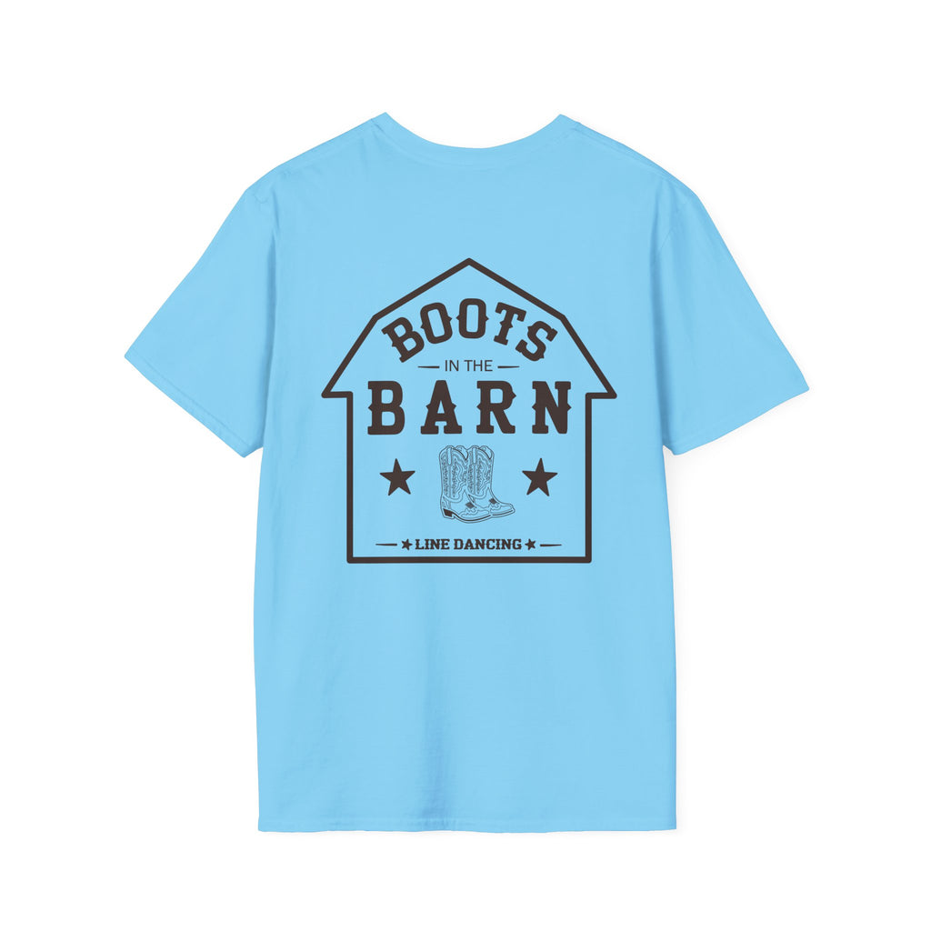 Brown & White Design Boots in the Barn T-Shirt — Lightweight Cotton