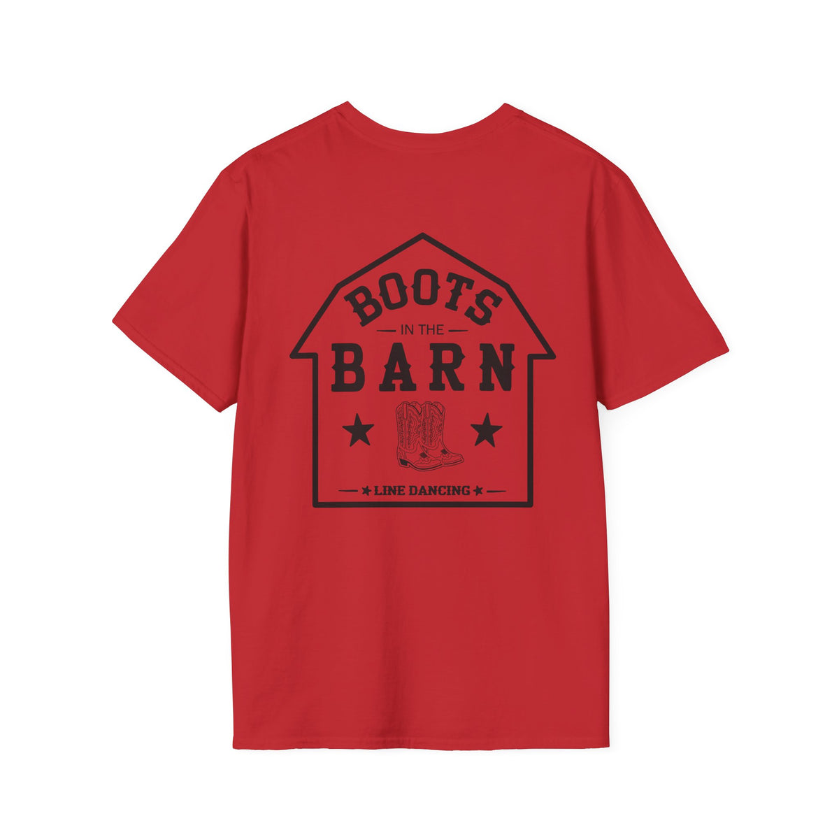 Black & White Design Boots in the Barn T-Shirt — Lightweight Cotton