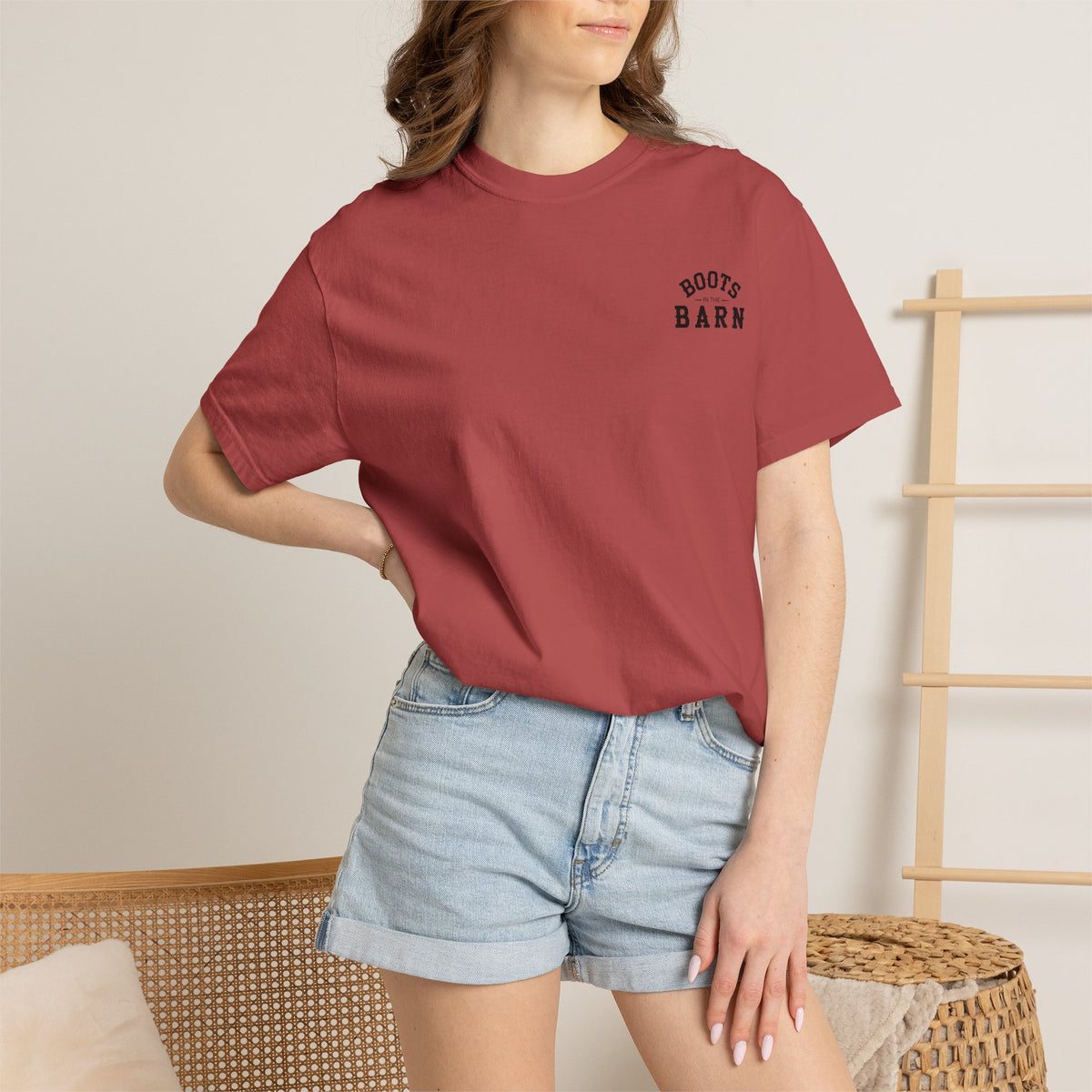 Black & White Design Boots in the Barn Line Dancing Tee — Heavyweight