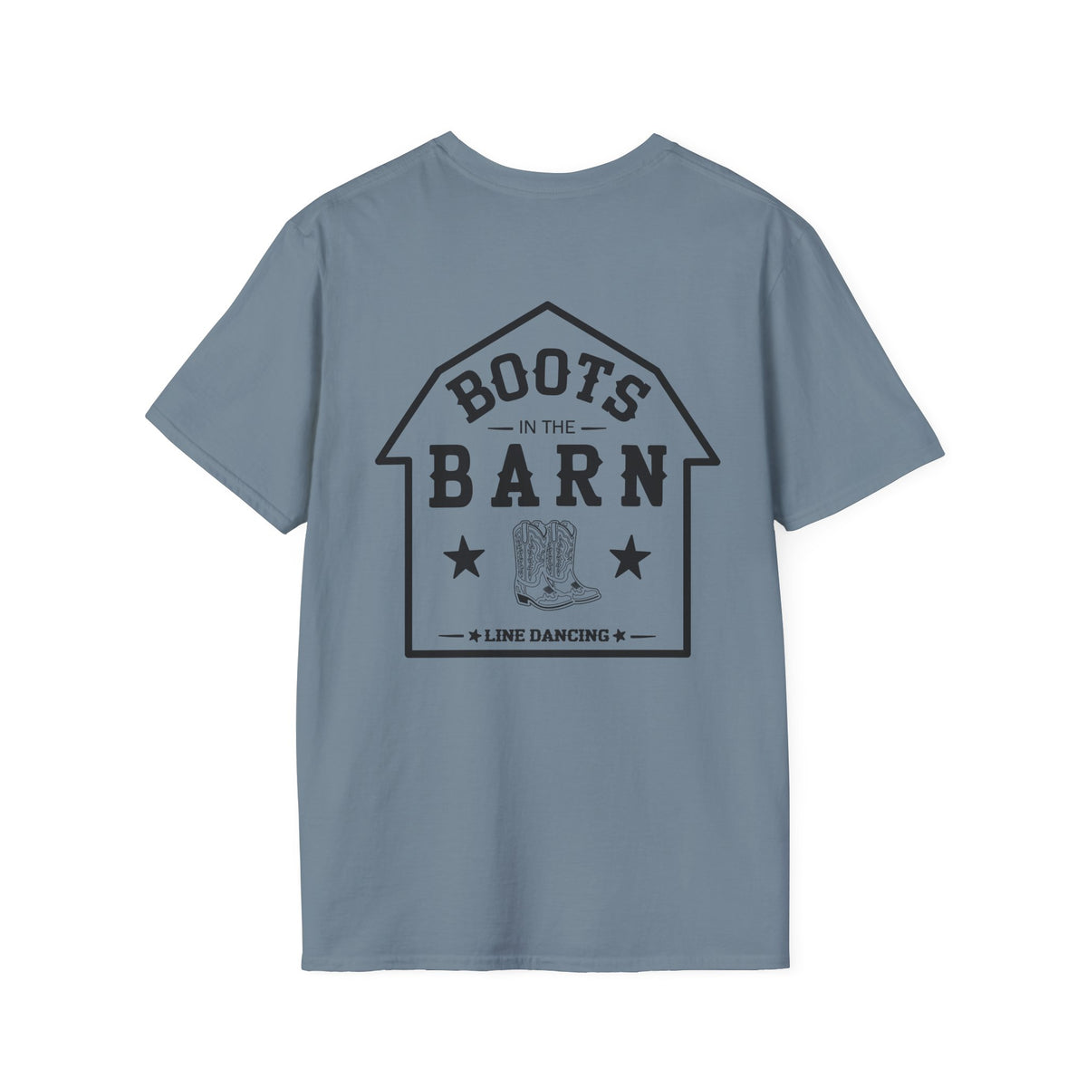 Black & White Design Boots in the Barn T-Shirt — Lightweight Cotton