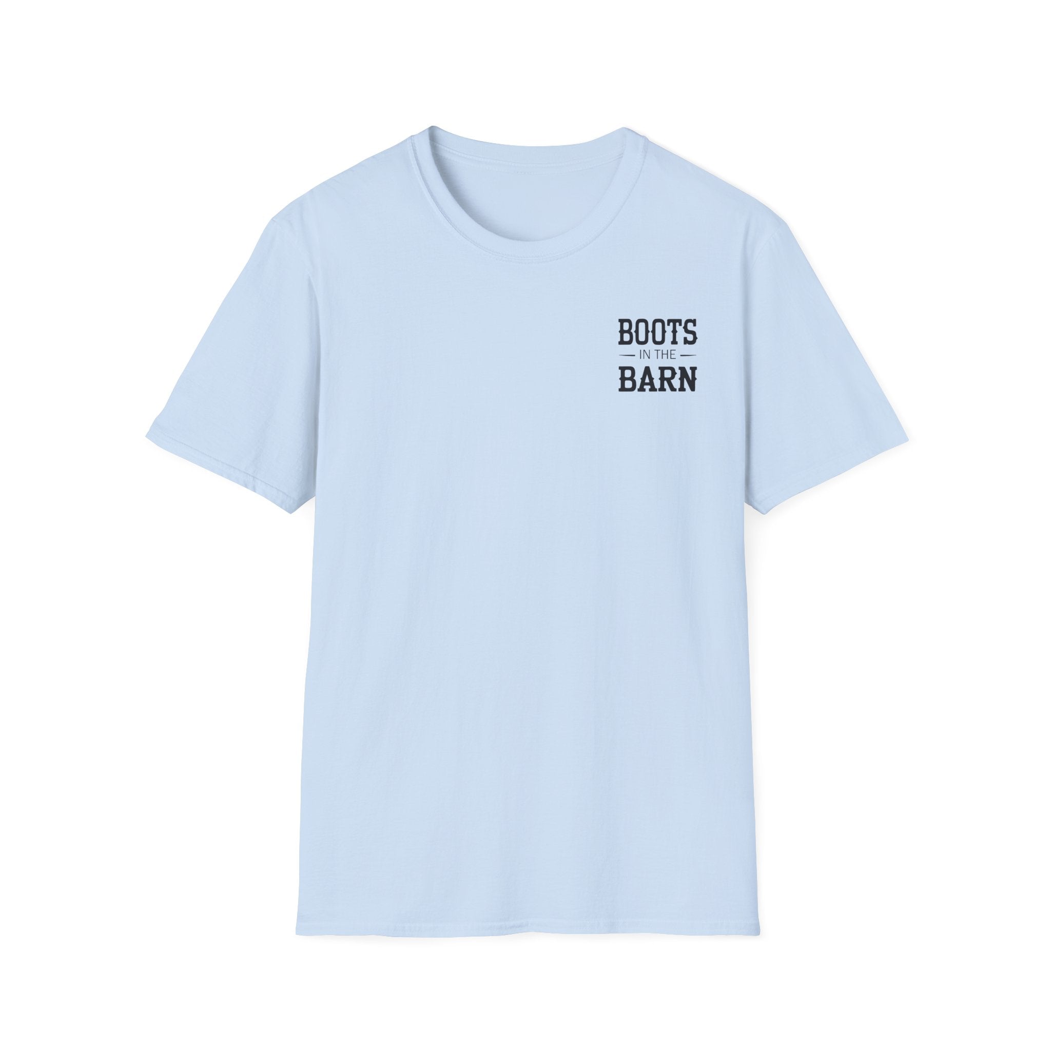 Boots in the Barn Graphic T‑Shirt — Rustic Farmhouse Tee for Country Lovers