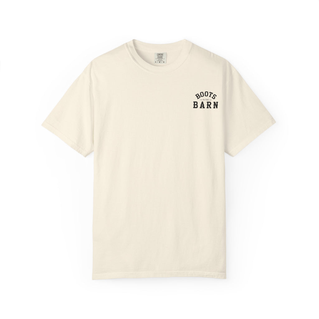Black & White Design Boots in the Barn Line Dancing Tee — Heavyweight
