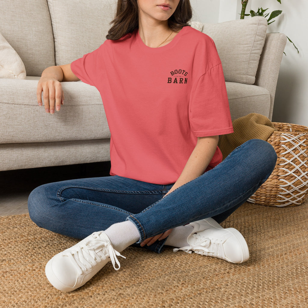 Brown & White Design Boots in the Barn T-Shirt — Lightweight Cotton