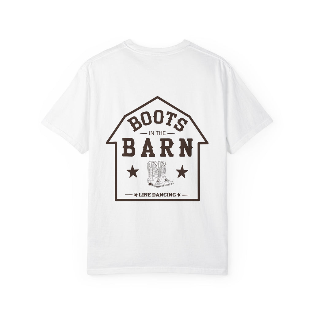 Brown & White Design Boots in the Barn Line Dancing Tee — Heavyweight
