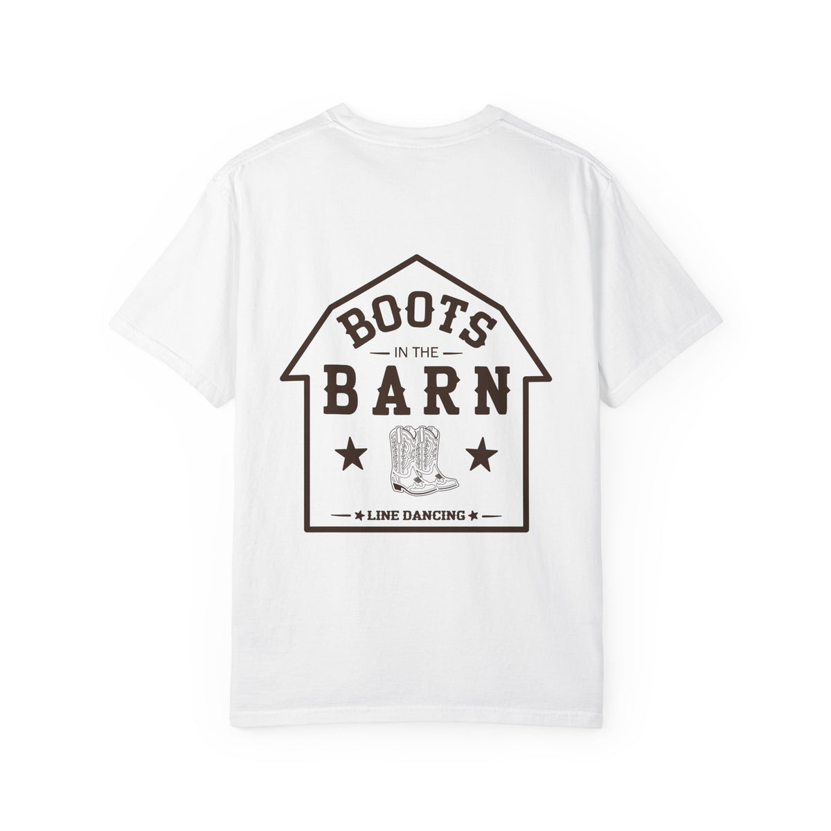 Brown & White Design Boots in the Barn Line Dancing Tee — Heavyweight
