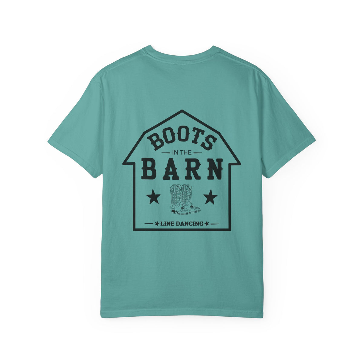 Black & White Design Boots in the Barn Line Dancing Tee — Heavyweight