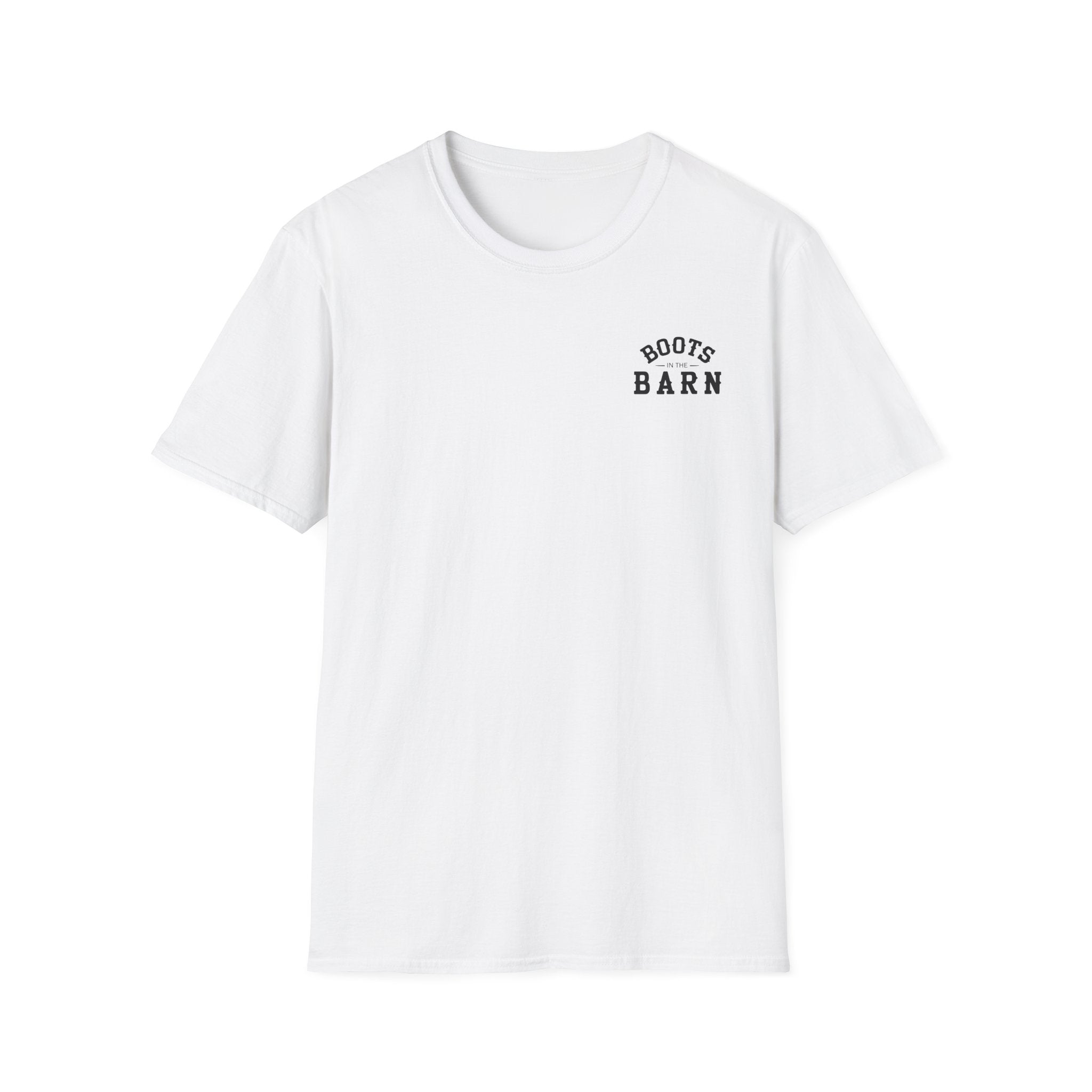 Black & White Design Boots in the Barn T-Shirt — Lightweight Cotton