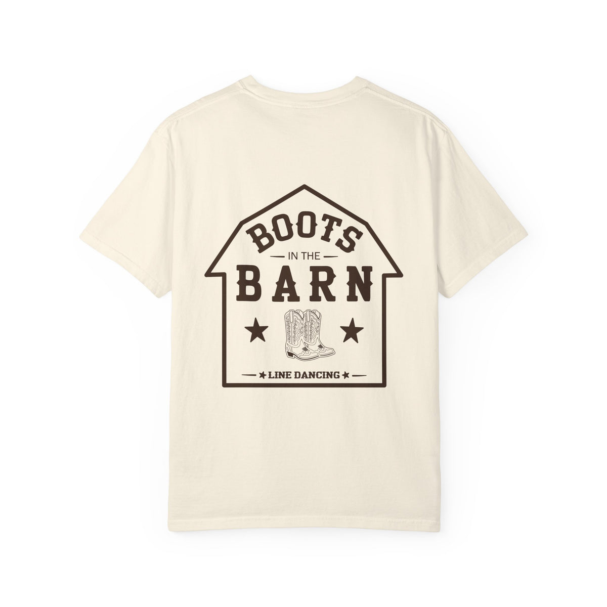 Brown & White Design Boots in the Barn Line Dancing Tee — Heavyweight