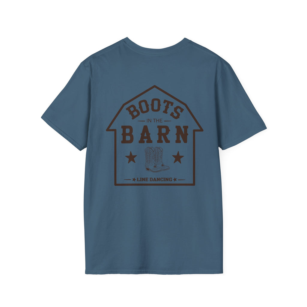 Brown & White Design Boots in the Barn T-Shirt — Lightweight Cotton