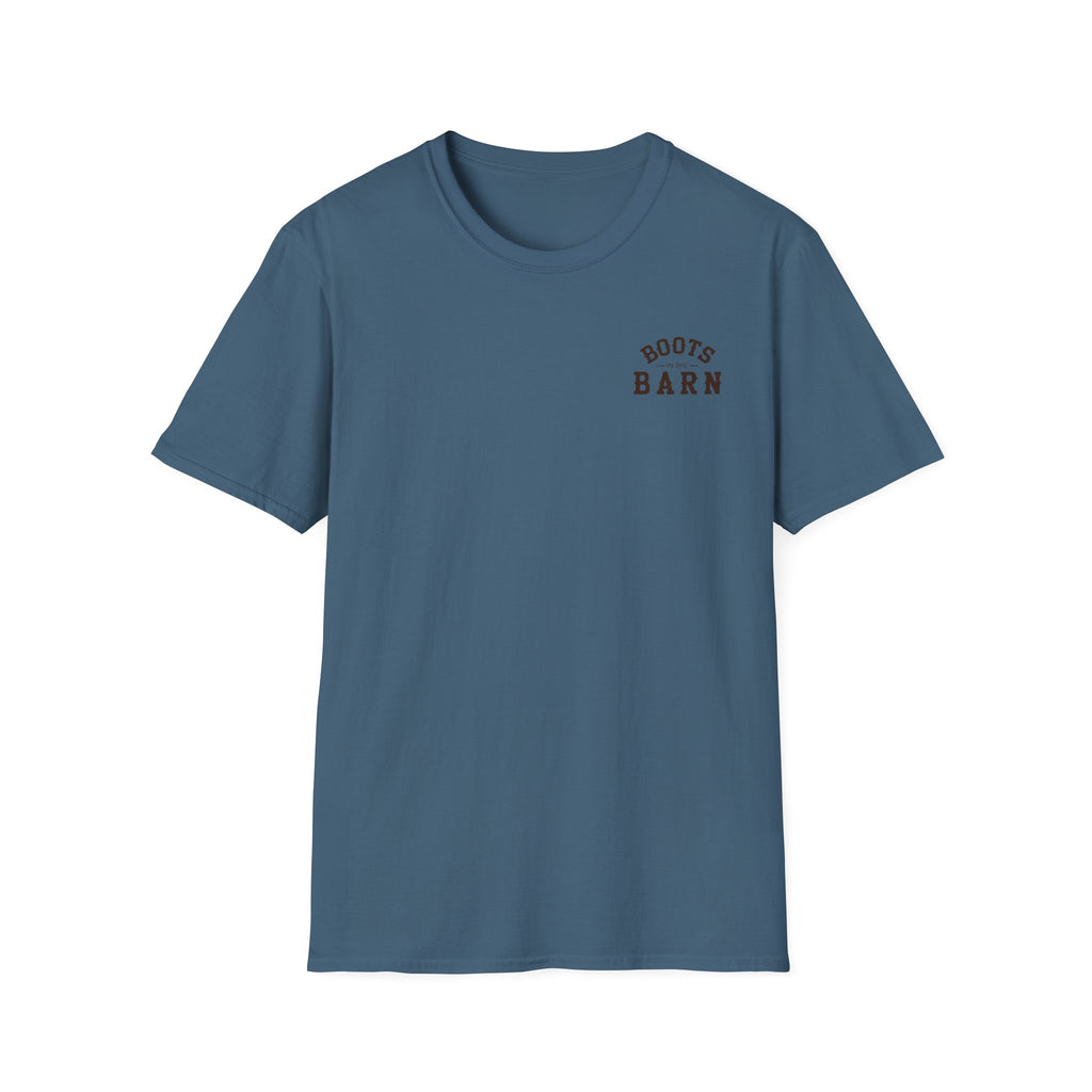 Brown & White Design Boots in the Barn T-Shirt — Lightweight Cotton