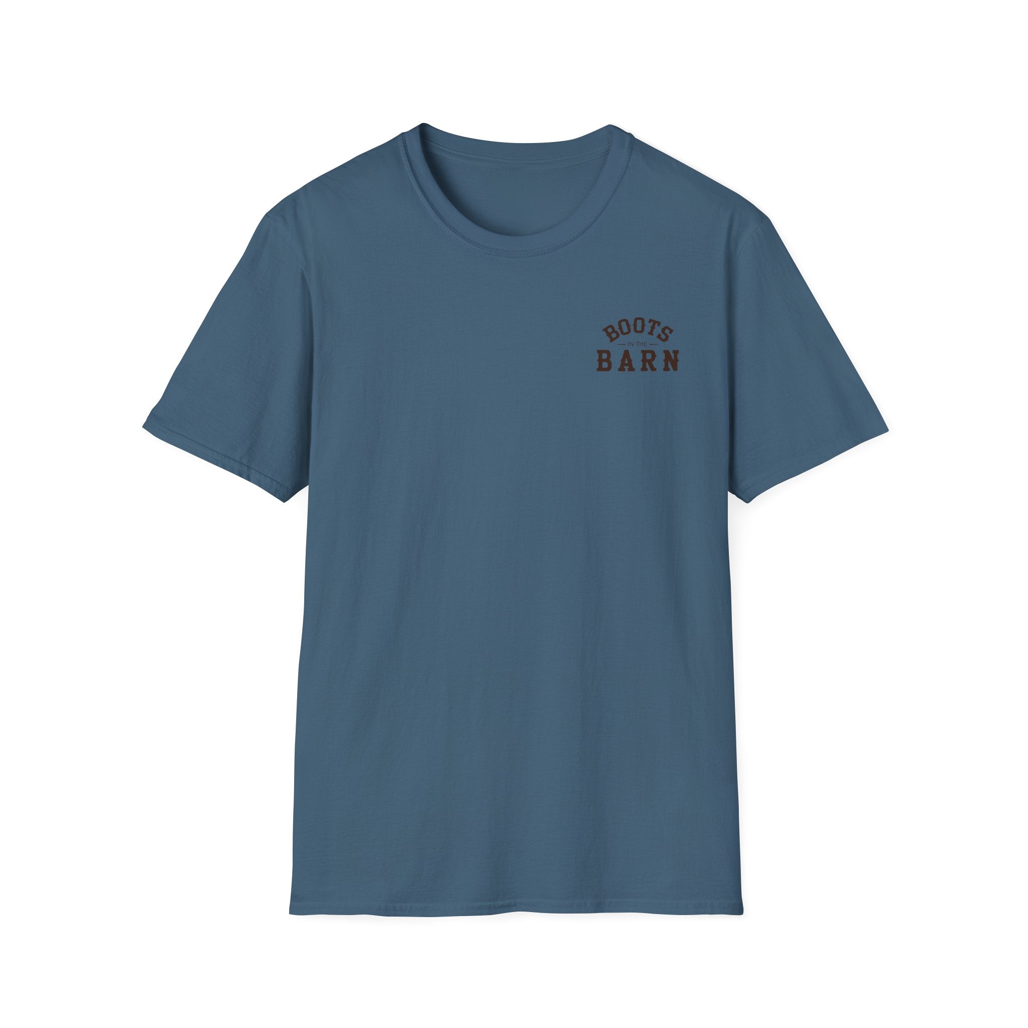 Brown & White Design Boots in the Barn T-Shirt — Lightweight Cotton