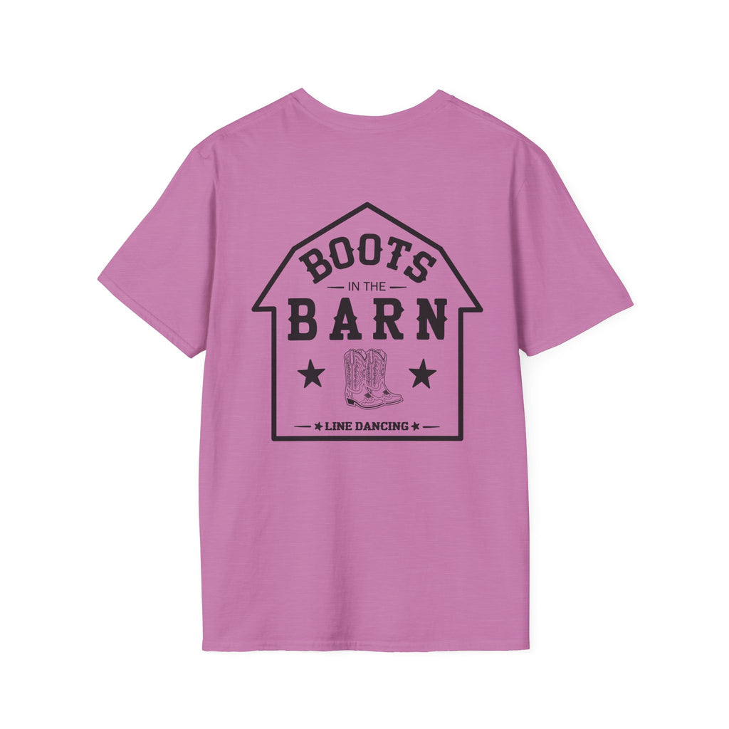 Black & White Design Boots in the Barn T-Shirt — Lightweight Cotton