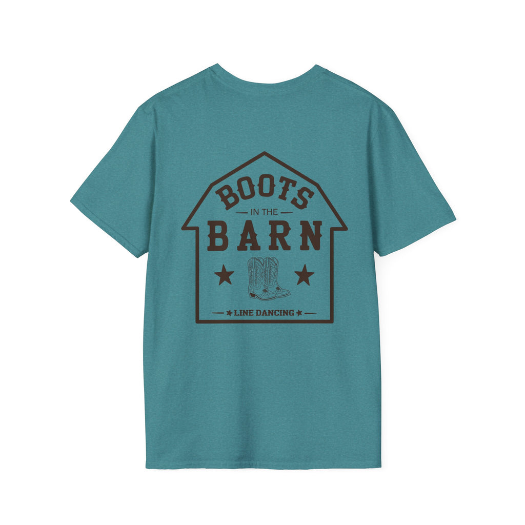 Brown & White Design Boots in the Barn T-Shirt — Lightweight Cotton