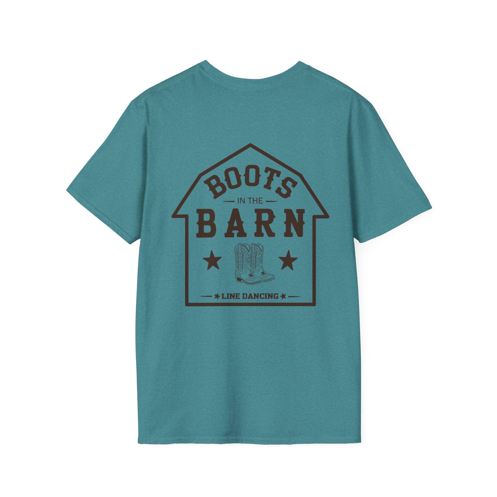Brown & White Design Boots in the Barn T-Shirt — Lightweight Cotton
