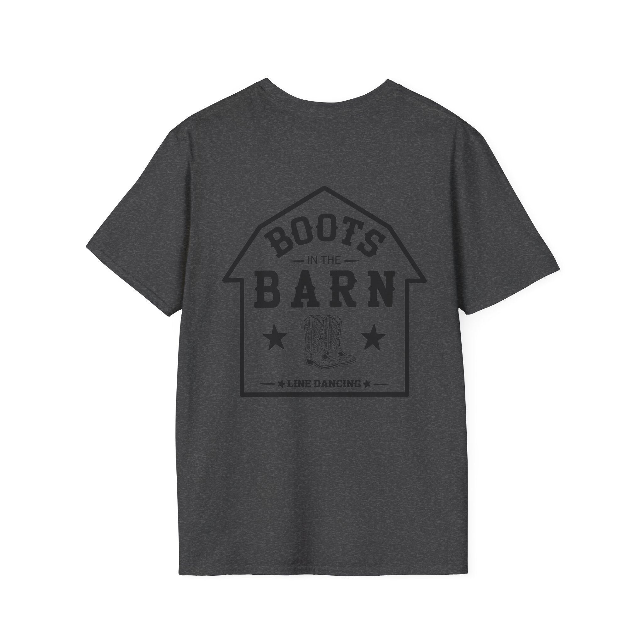 Black & White Design Boots in the Barn T-Shirt — Lightweight Cotton