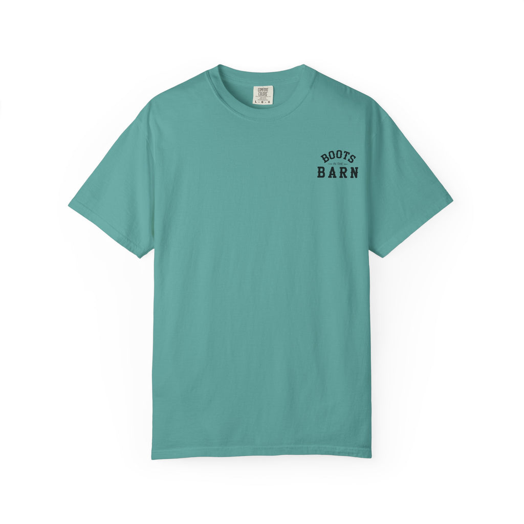 Black & White Design Boots in the Barn Line Dancing Tee — Heavyweight