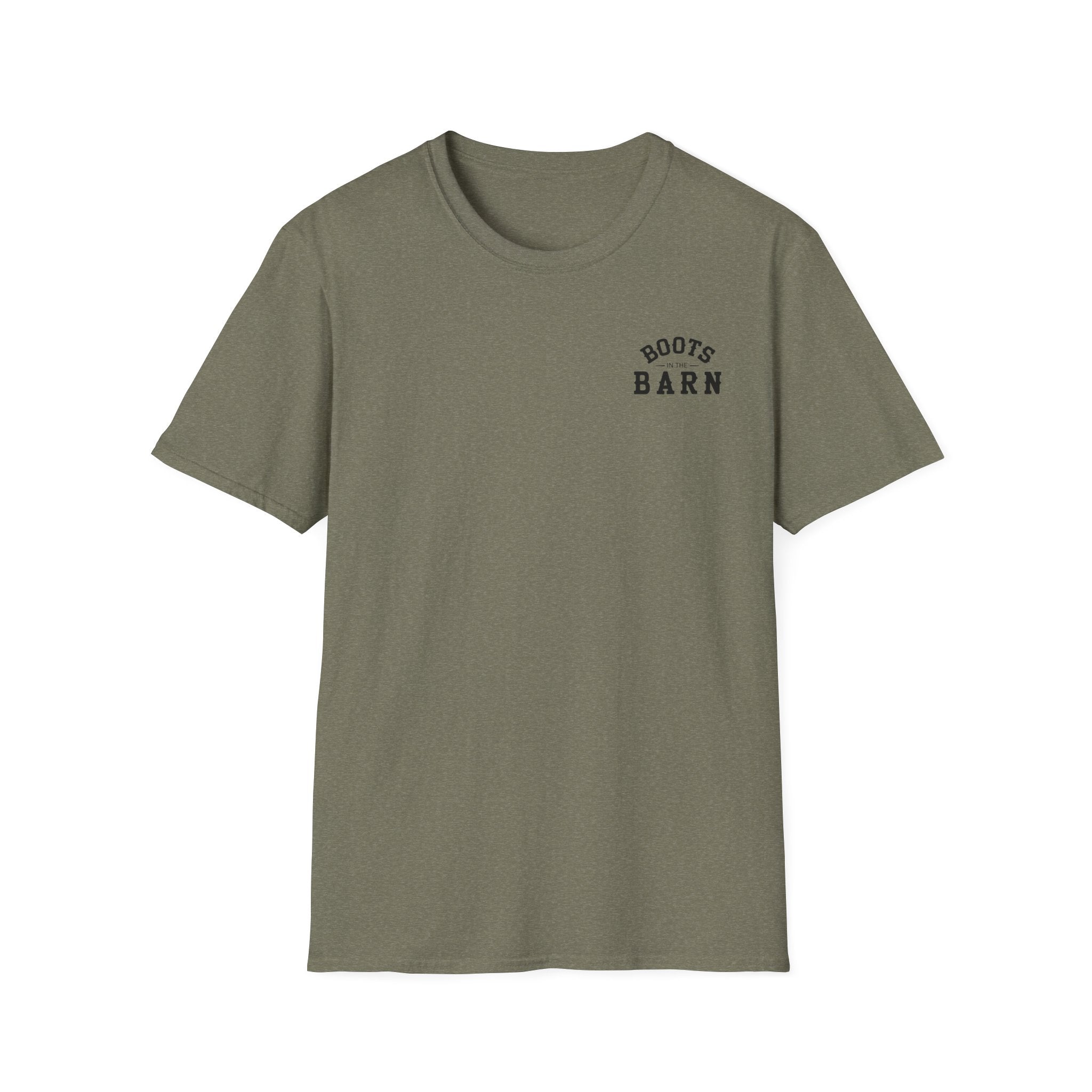 Black & White Design Boots in the Barn T-Shirt — Lightweight Cotton