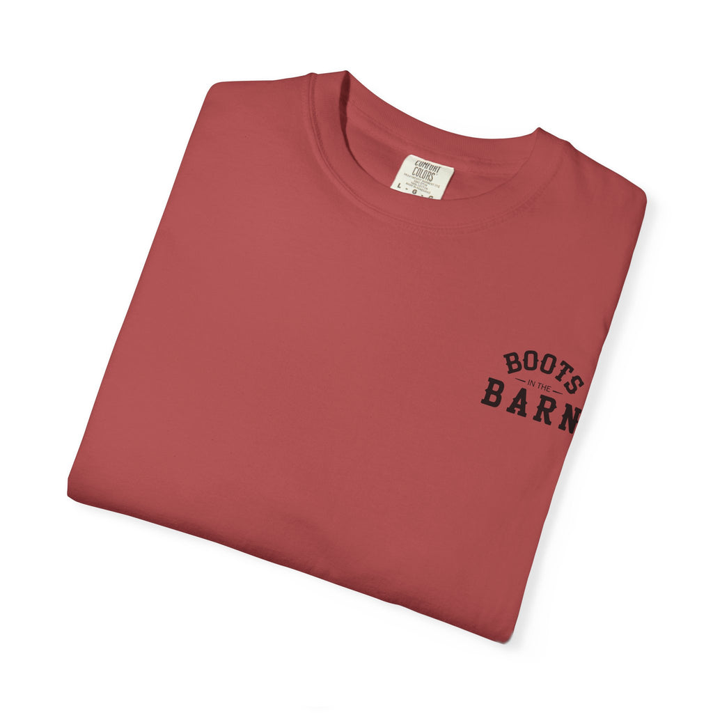 Black & White Design Boots in the Barn Line Dancing Tee — Heavyweight
