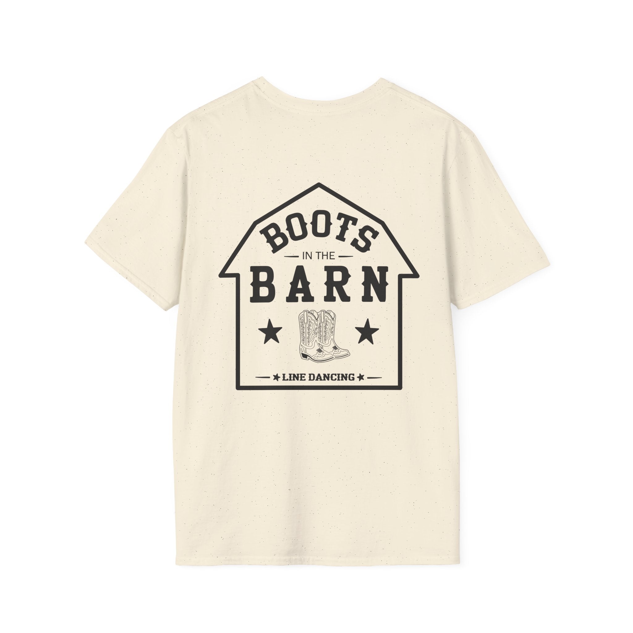 Black & White Design Boots in the Barn T-Shirt — Lightweight Cotton