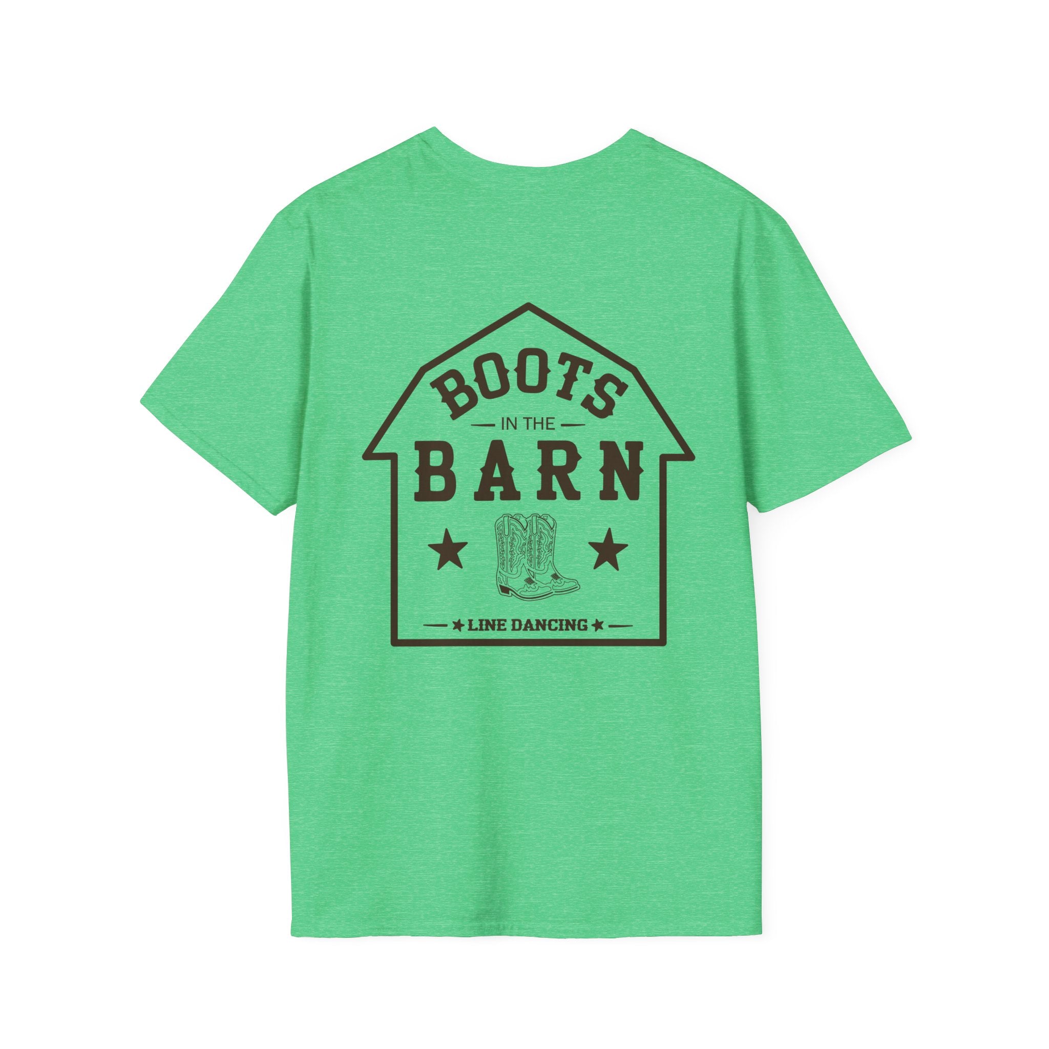 Brown & White Design Boots in the Barn T-Shirt — Lightweight Cotton