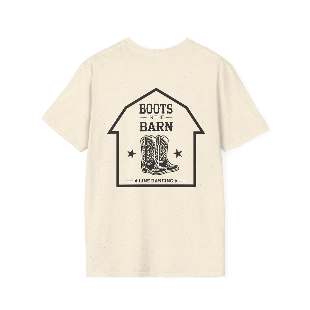 Boots in the Barn Graphic T‑Shirt — Rustic Farmhouse Tee for Country Lovers