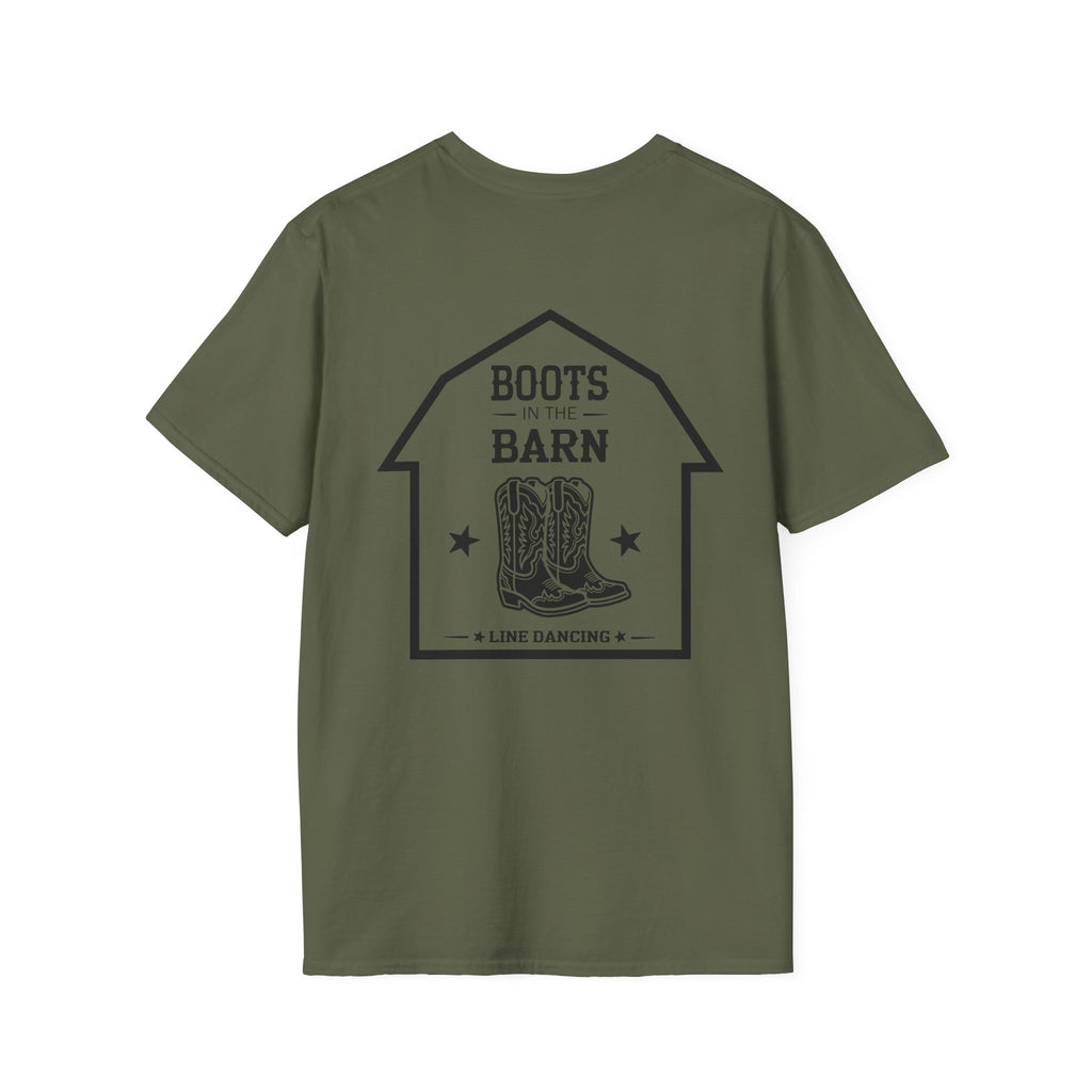 Boots in the Barn Graphic T‑Shirt — Rustic Farmhouse Tee for Country Lovers