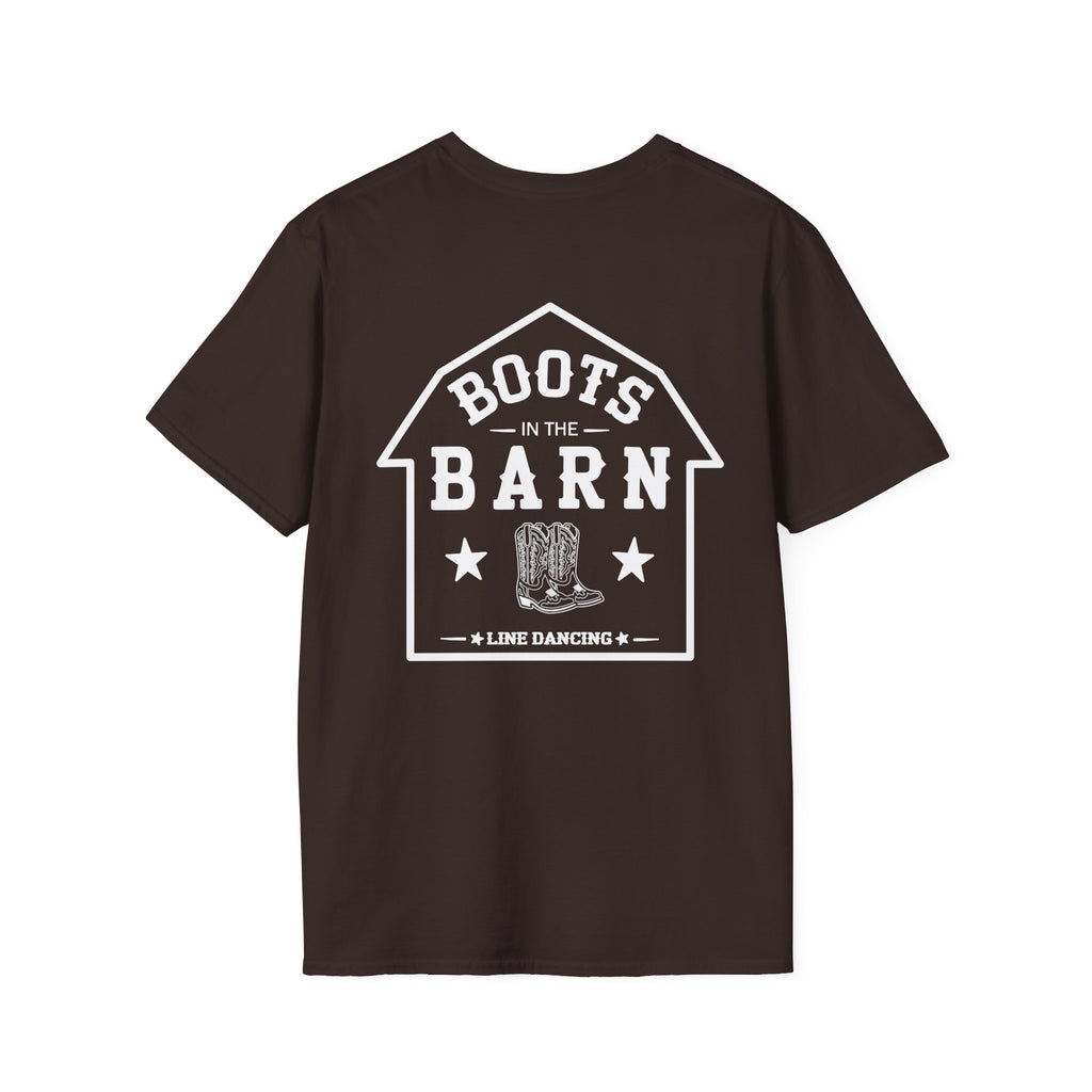 Black & White Design Boots in the Barn T-Shirt — Lightweight Cotton