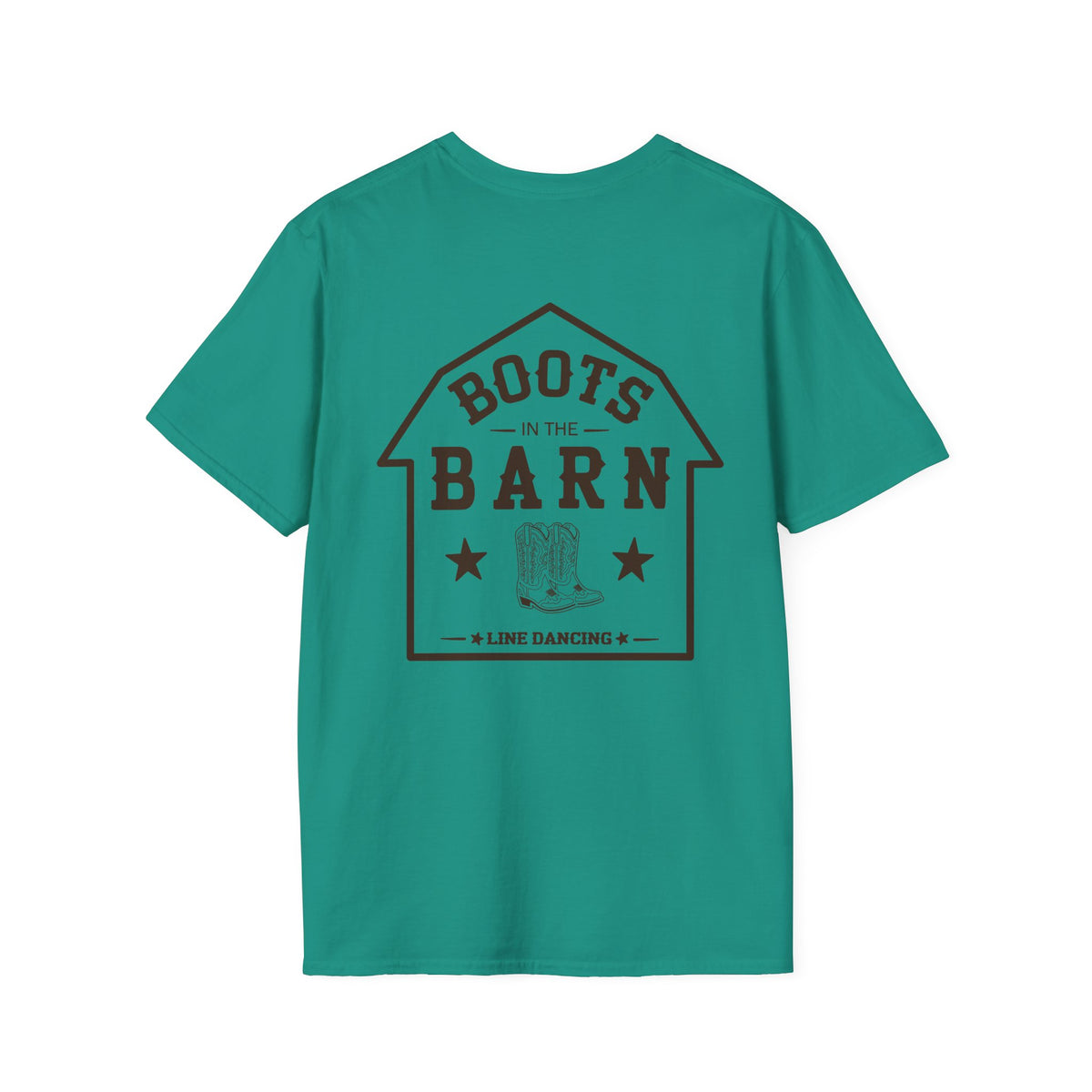 Brown & White Design Boots in the Barn T-Shirt — Lightweight Cotton