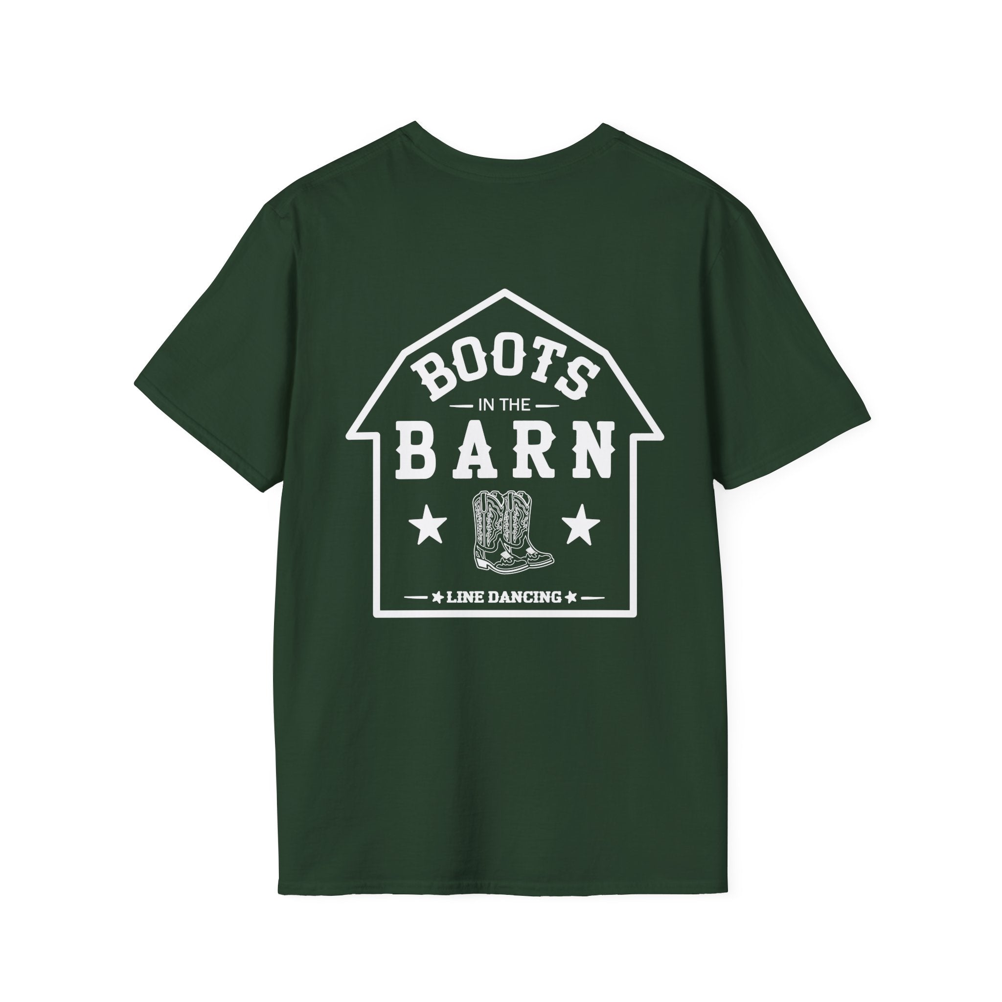 Brown & White Design Boots in the Barn T-Shirt — Lightweight Cotton