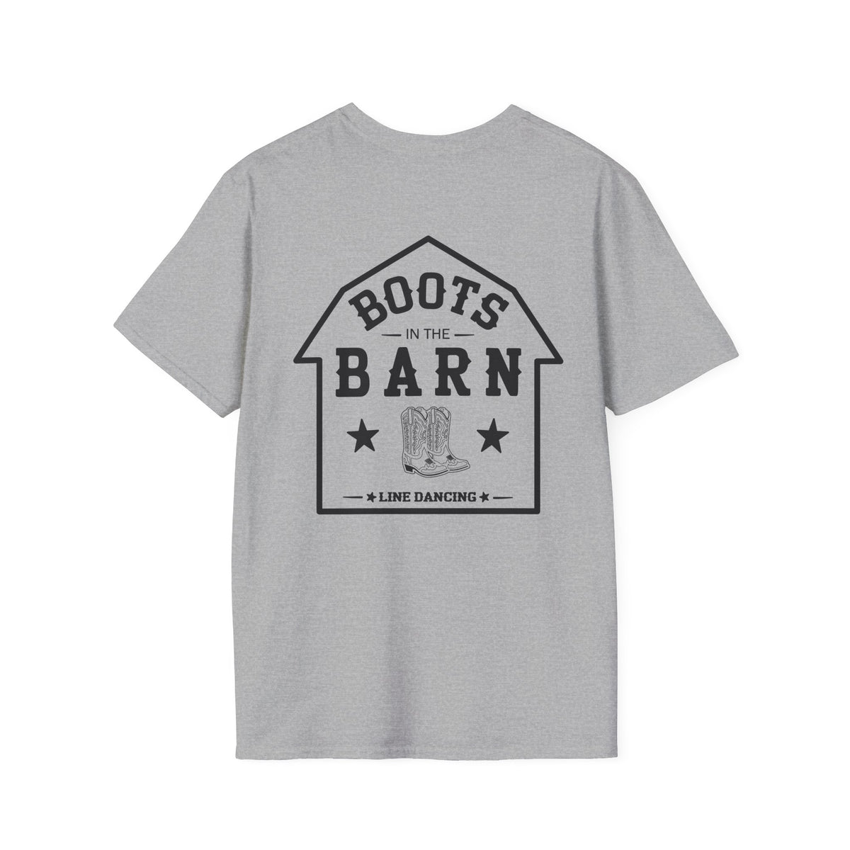 Black & White Design Boots in the Barn T-Shirt — Lightweight Cotton