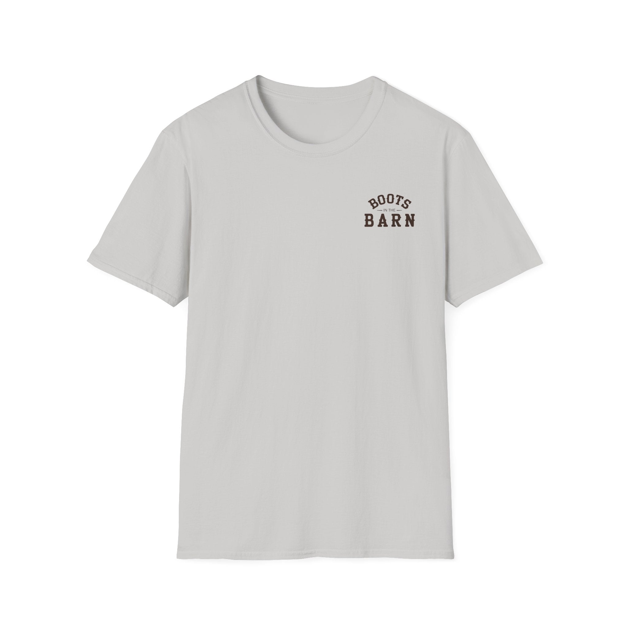 Brown & White Design Boots in the Barn T-Shirt — Lightweight Cotton