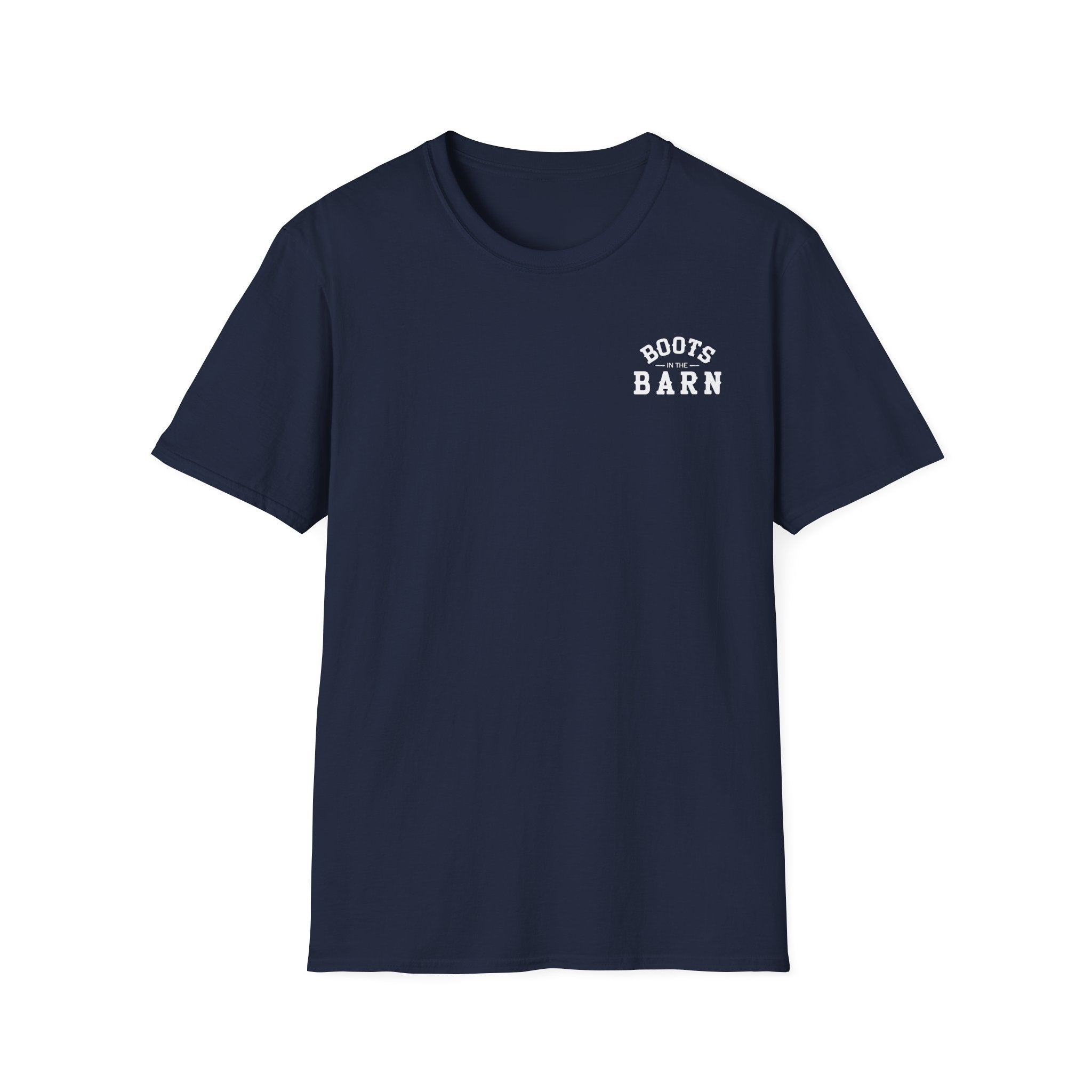 Black & White Design Boots in the Barn T-Shirt — Lightweight Cotton